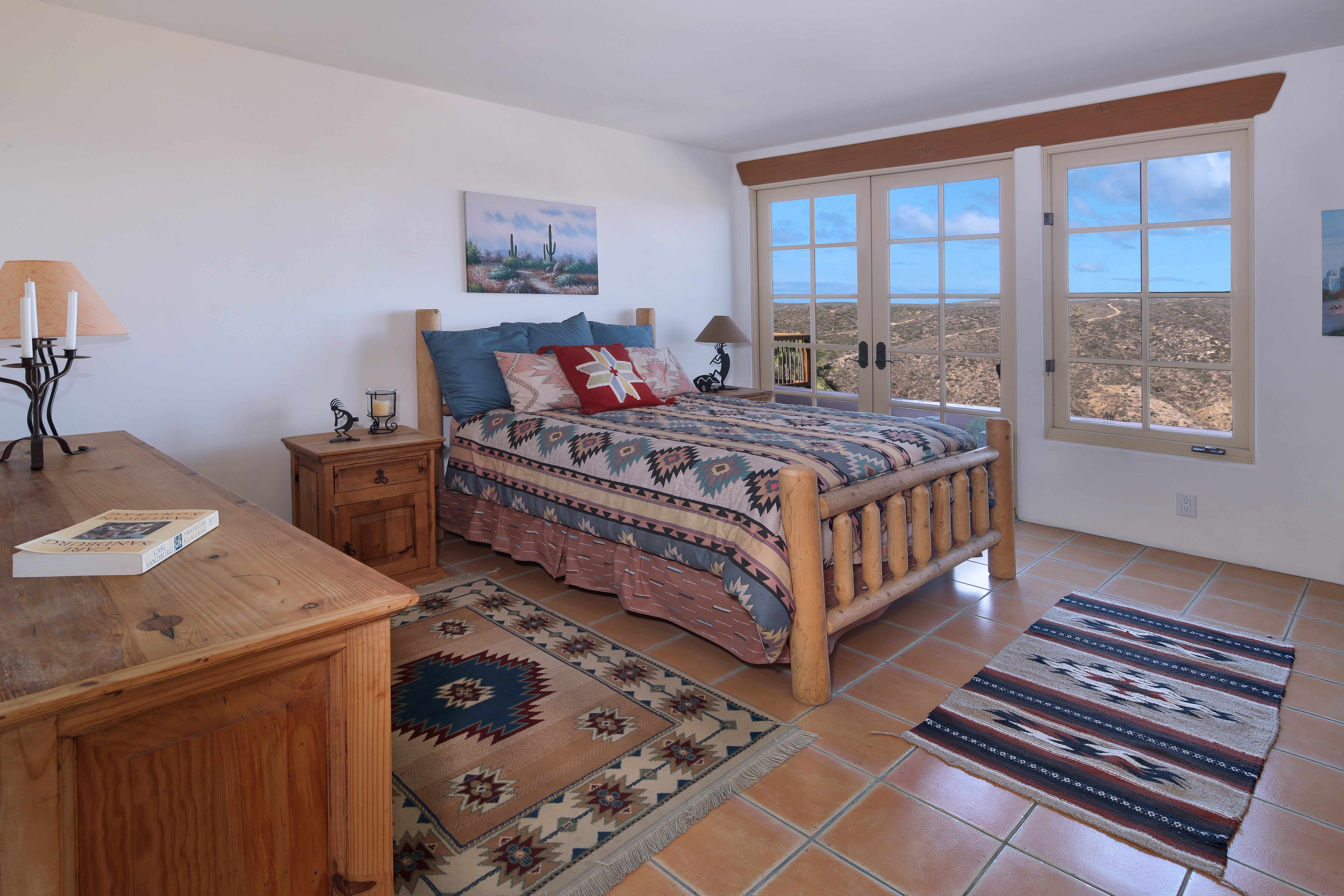 Bedroom with desert view HD Wallpaper