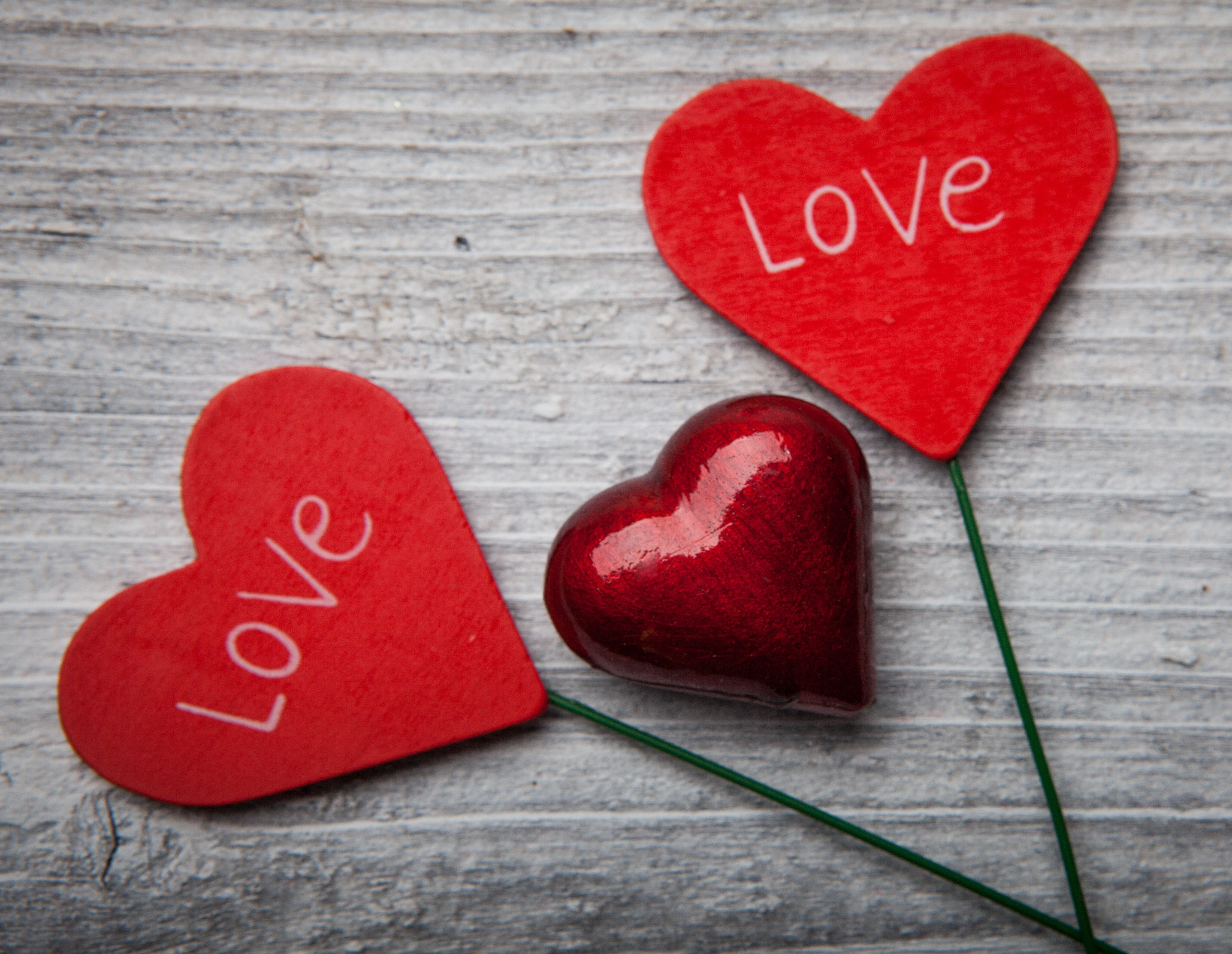 Valentine's Day hearts with the word "Love" HD Wallpaper
