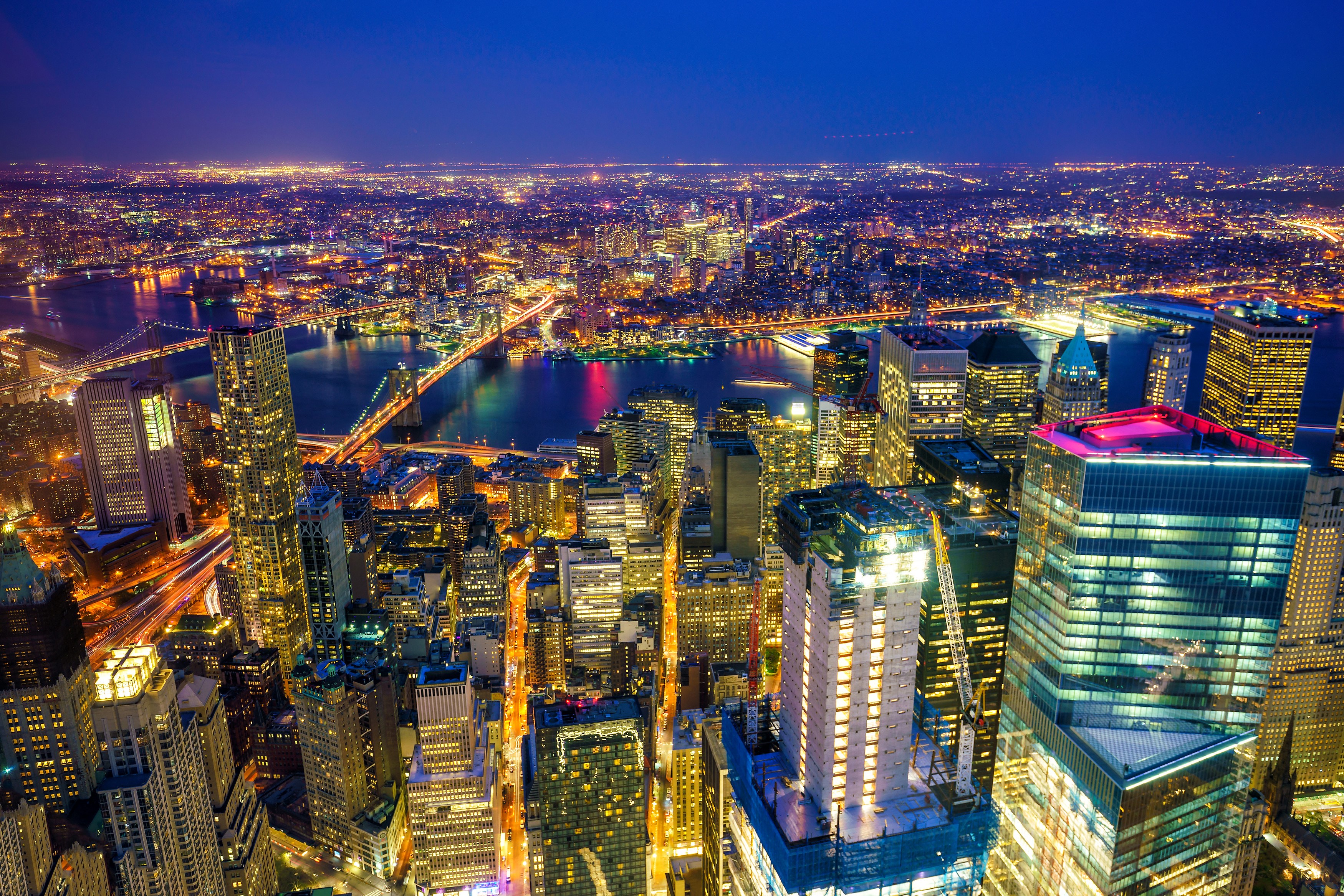 New York City Skyline at Night HD Wallpaper