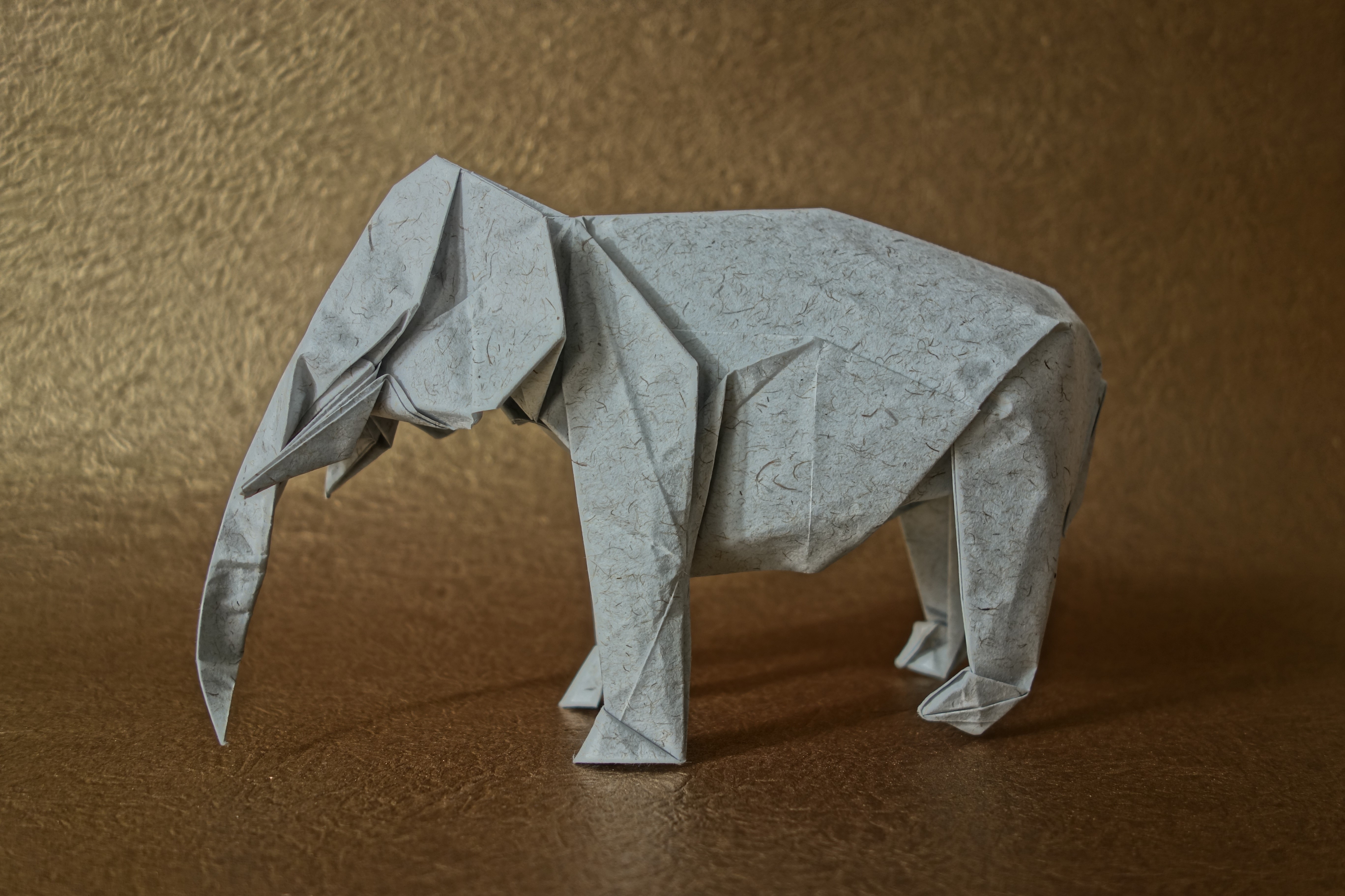 Origami Elephant on a Textured Background HD Wallpaper