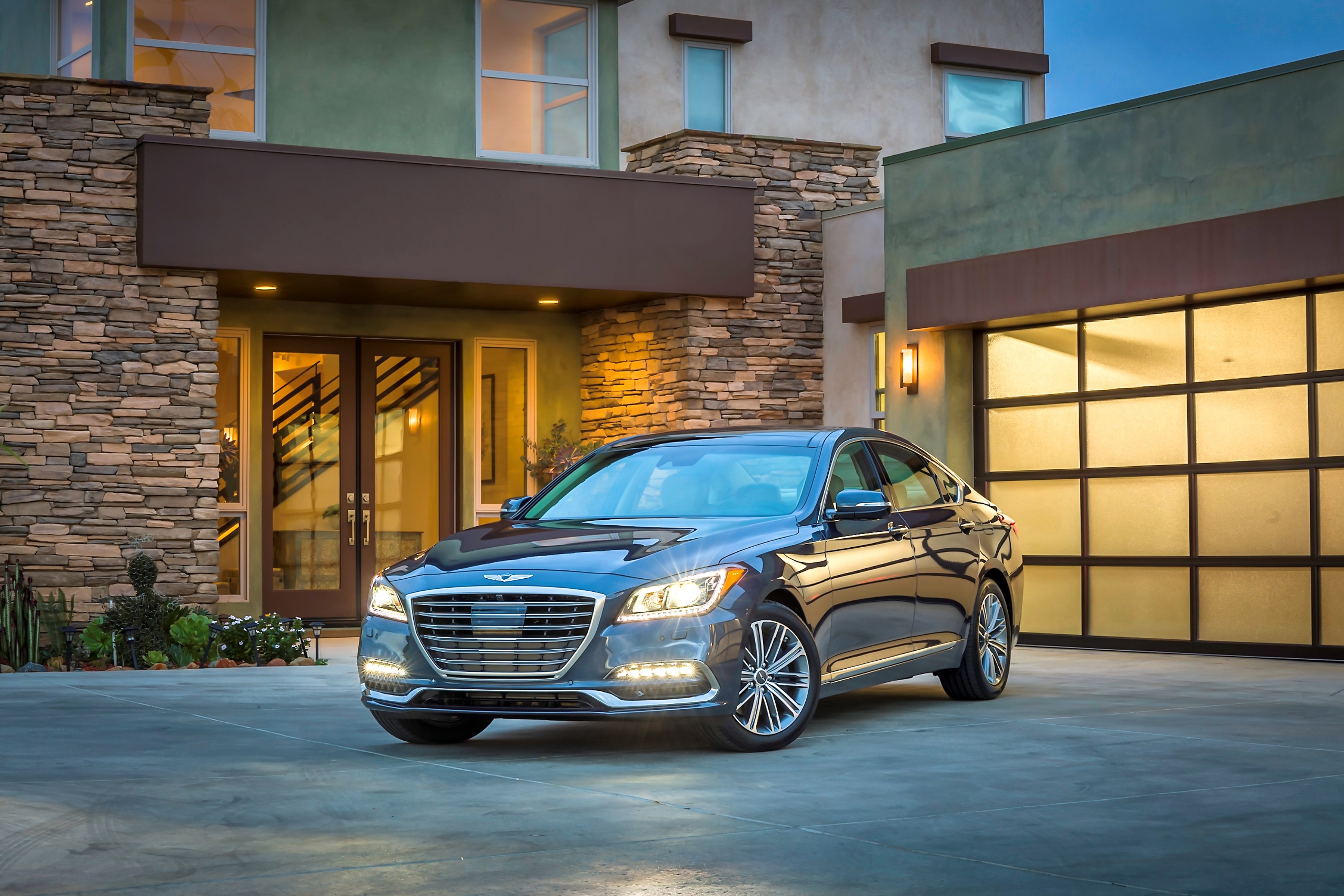 2018 Genesis G80 Sedan in Grey Metallic HD Wallpaper