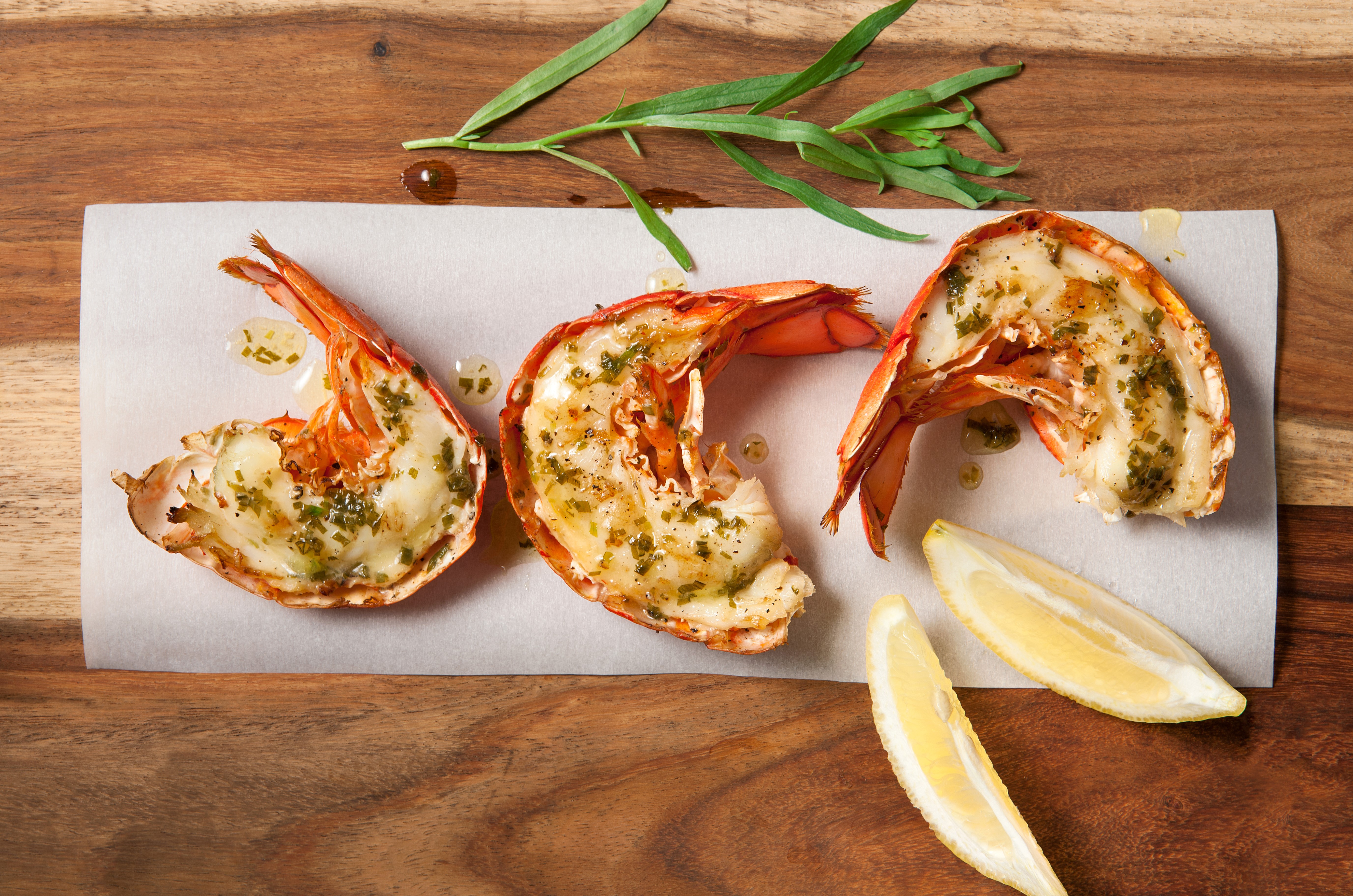 Grilled Shrimp Tails with Lemon and Herbs HD Wallpaper