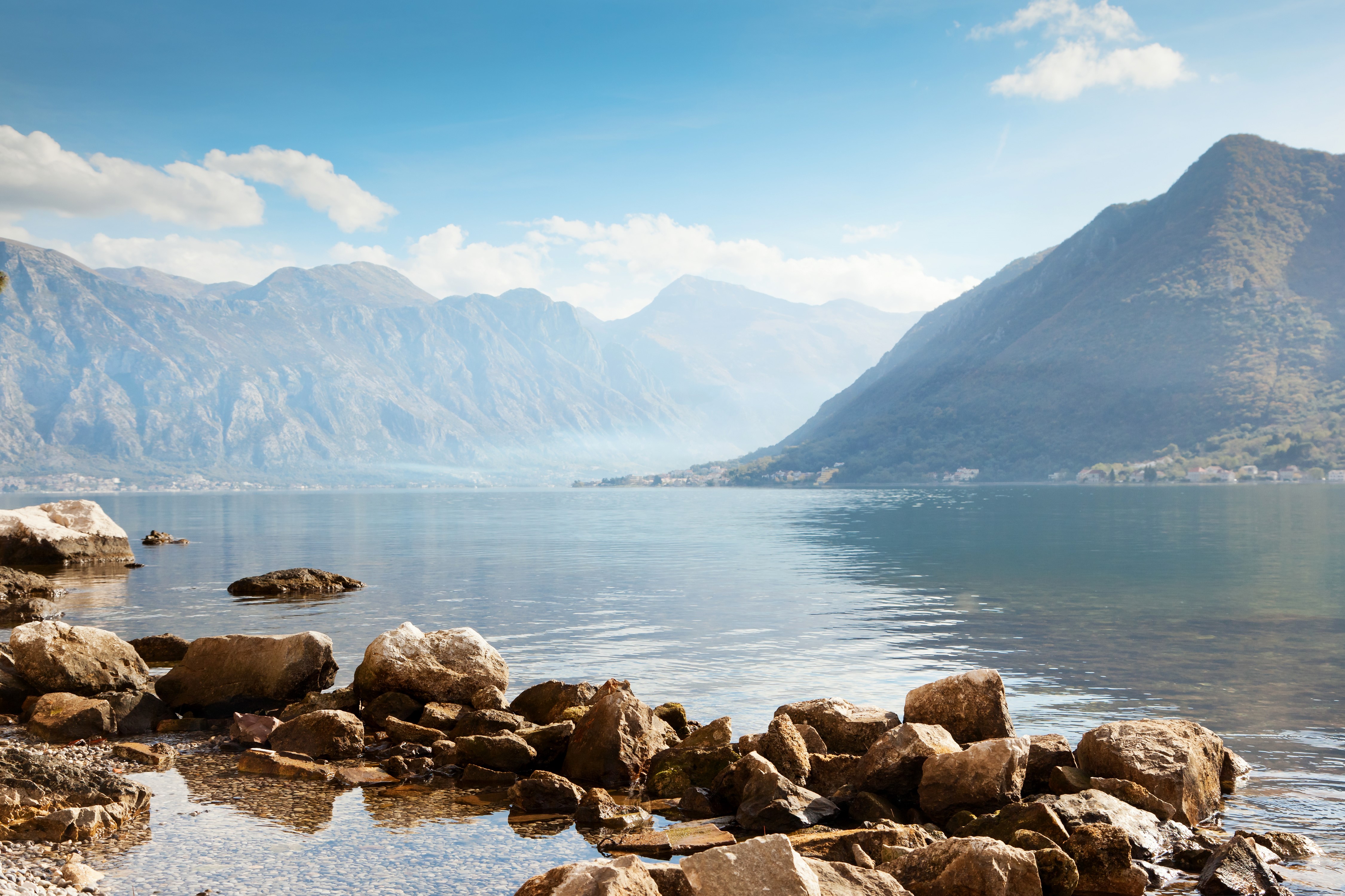 4K Montenegro Lake and Mountains with Stones HD Wallpaper