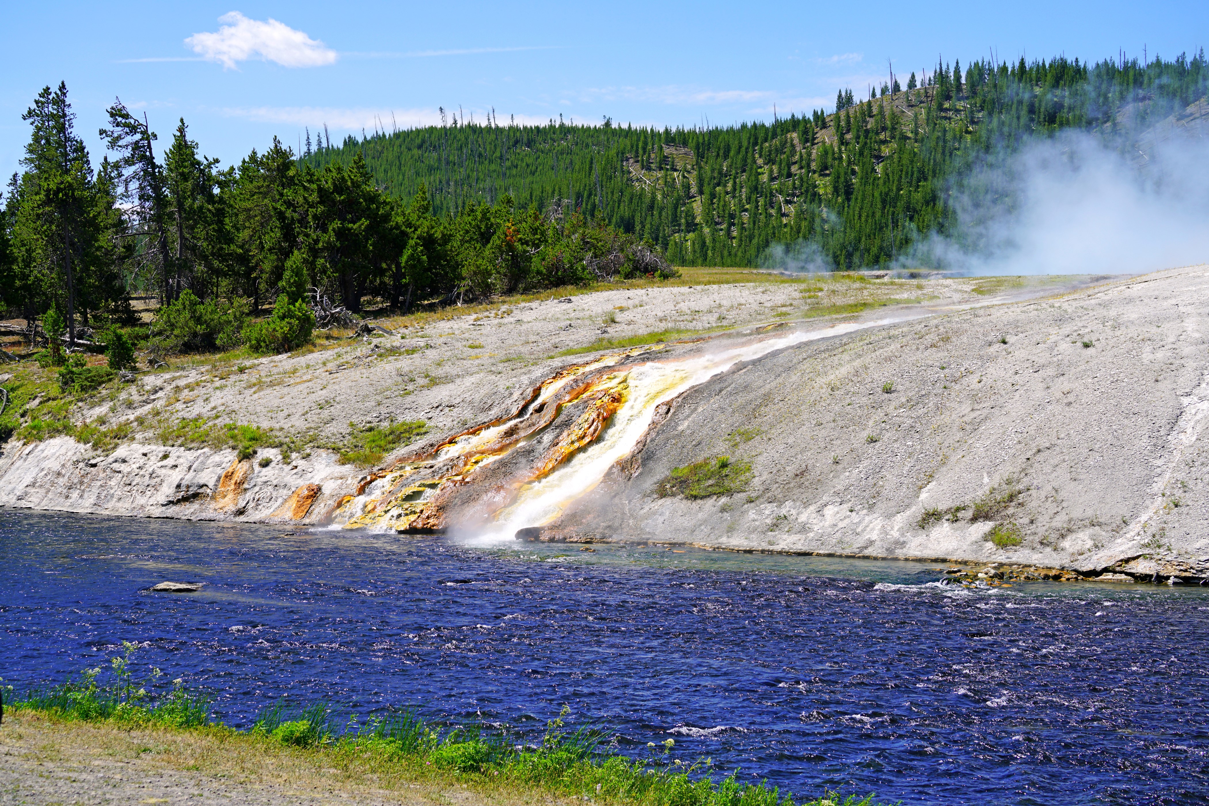Firehole River and Geothermal Area in Yellowstone HD Wallpaper