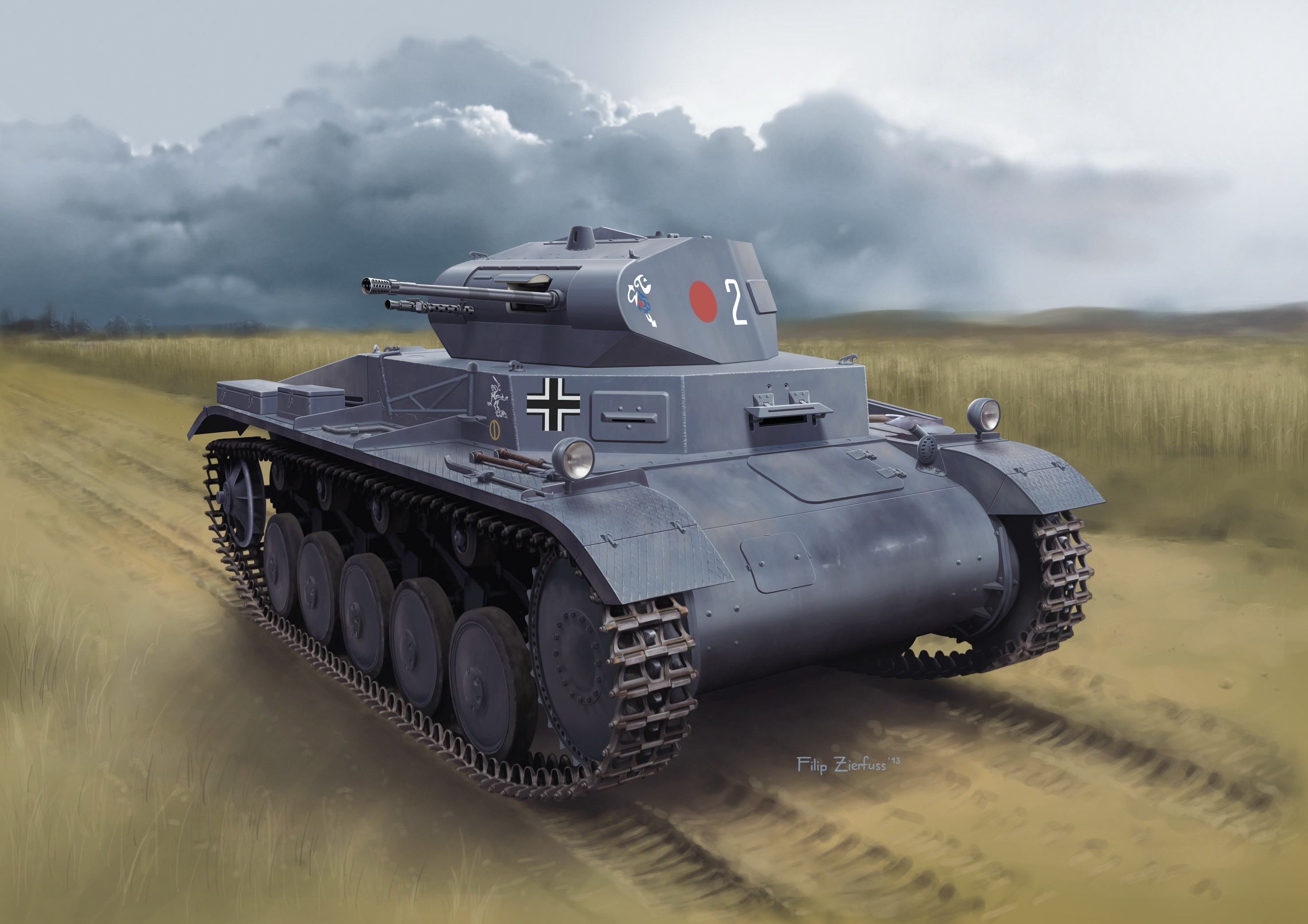 German Pz.Kpfw.II Ausf.A Tank Painting HD Wallpaper