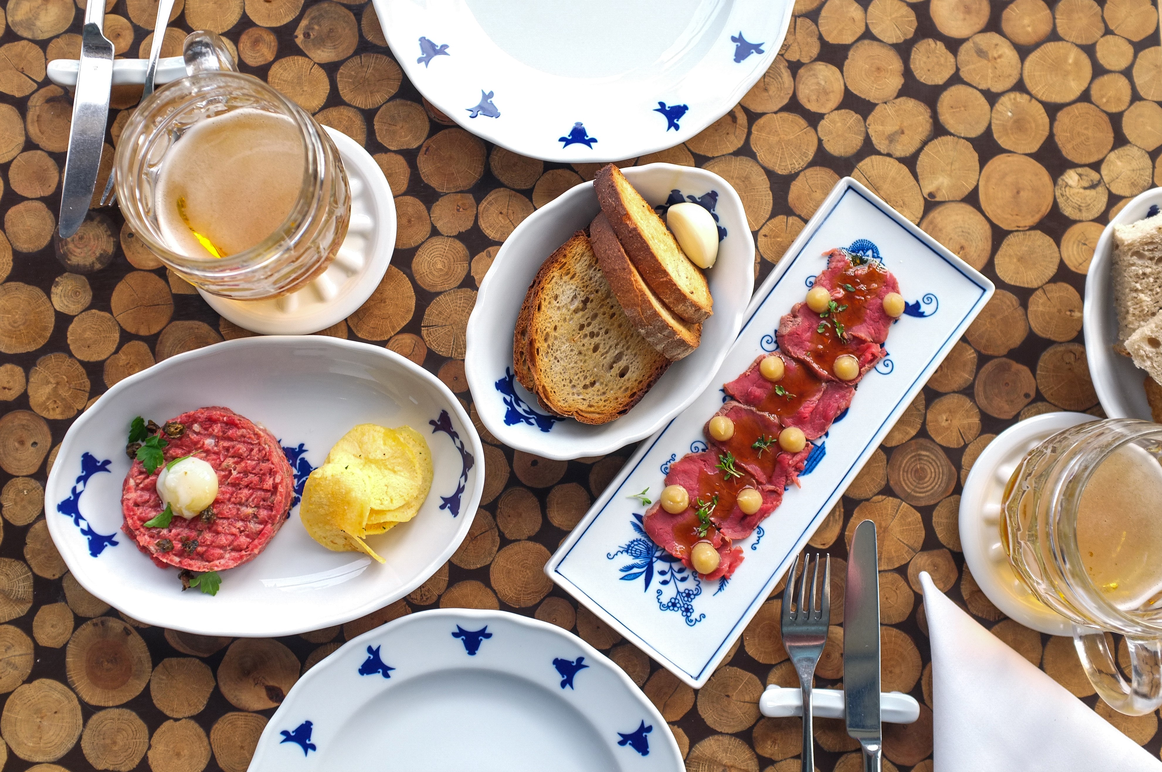 Beef Tartare and Carpaccio with Beer HD Wallpaper