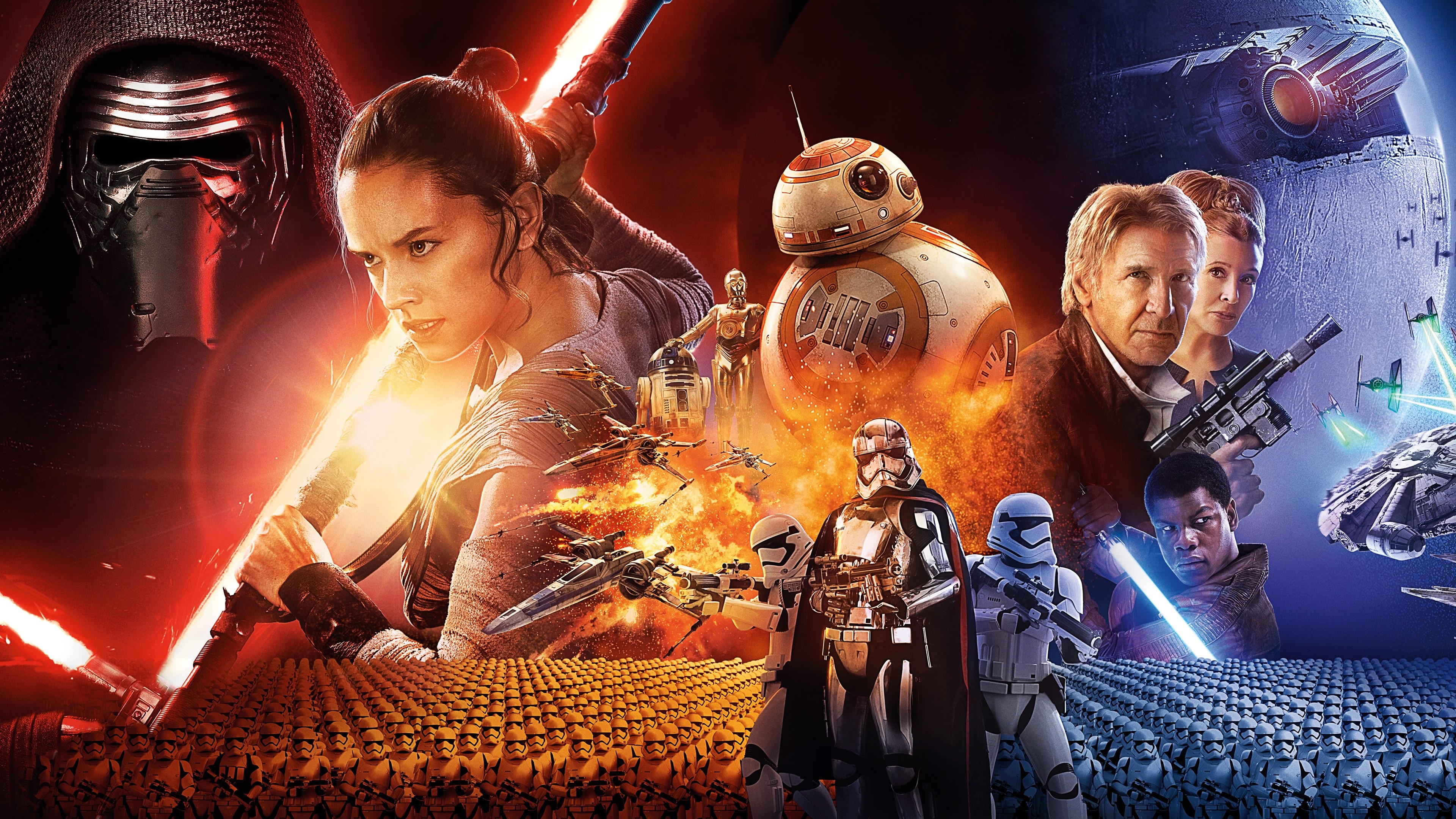 4K Star Wars: The Force Awakens Poster HD Wallpaper