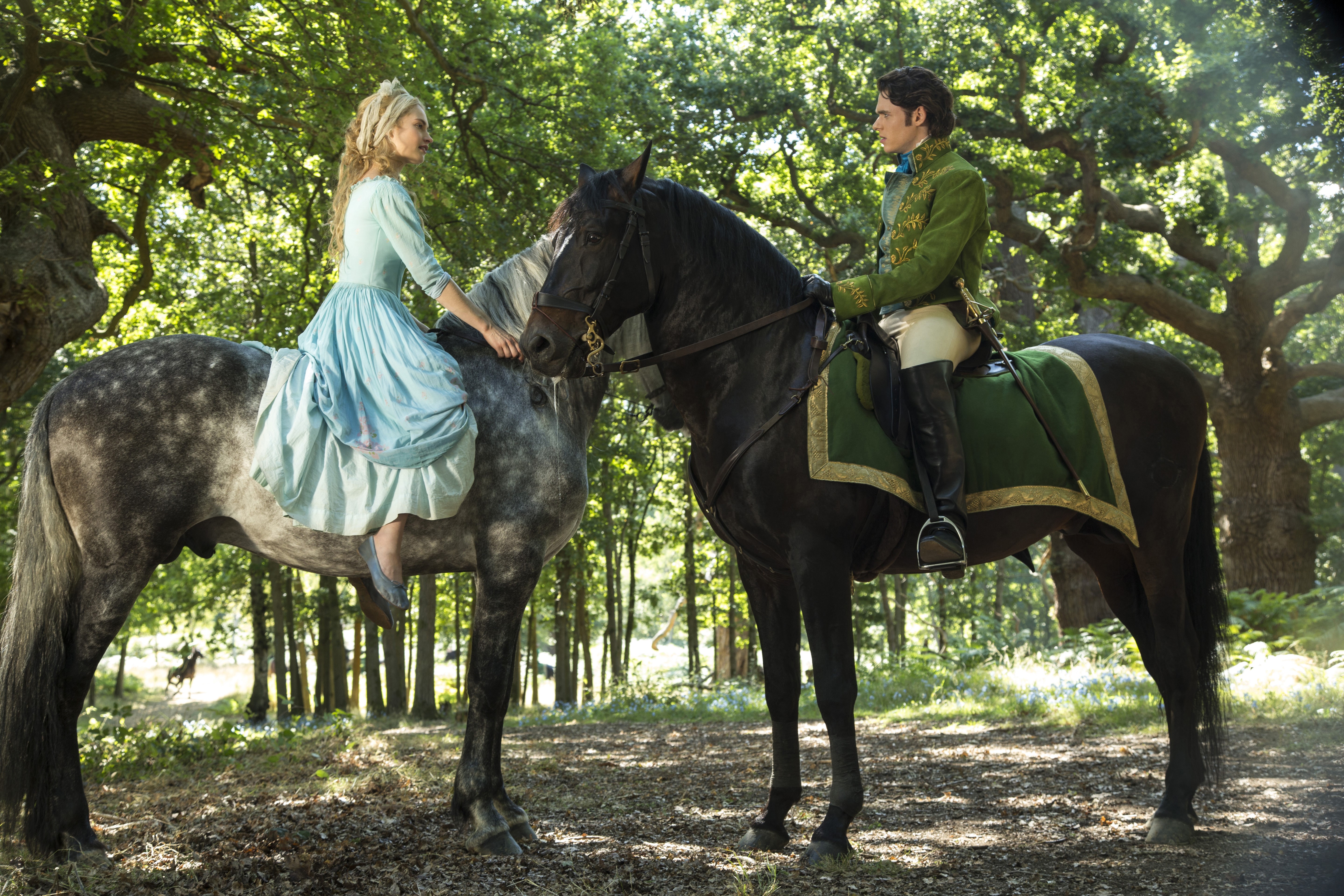 Cinderella and Prince Charming on Horses HD Wallpaper