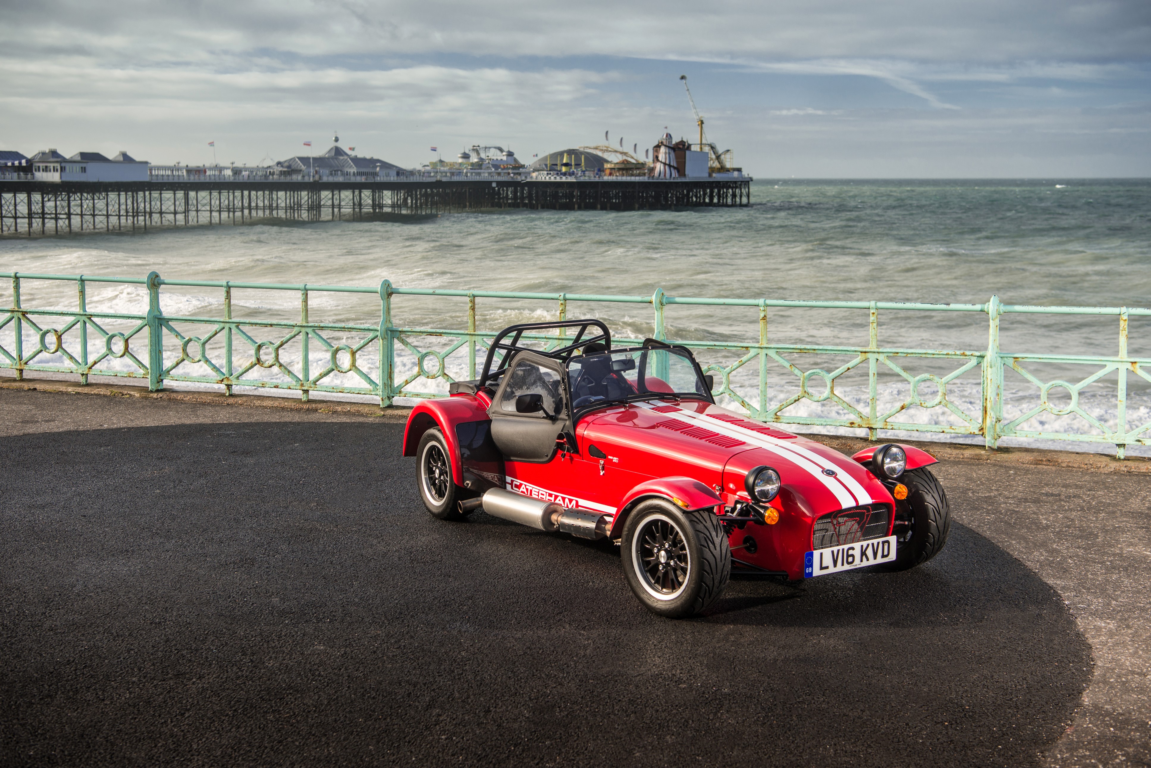 Red 2016 Caterham 7 310 R by the sea HD Wallpaper