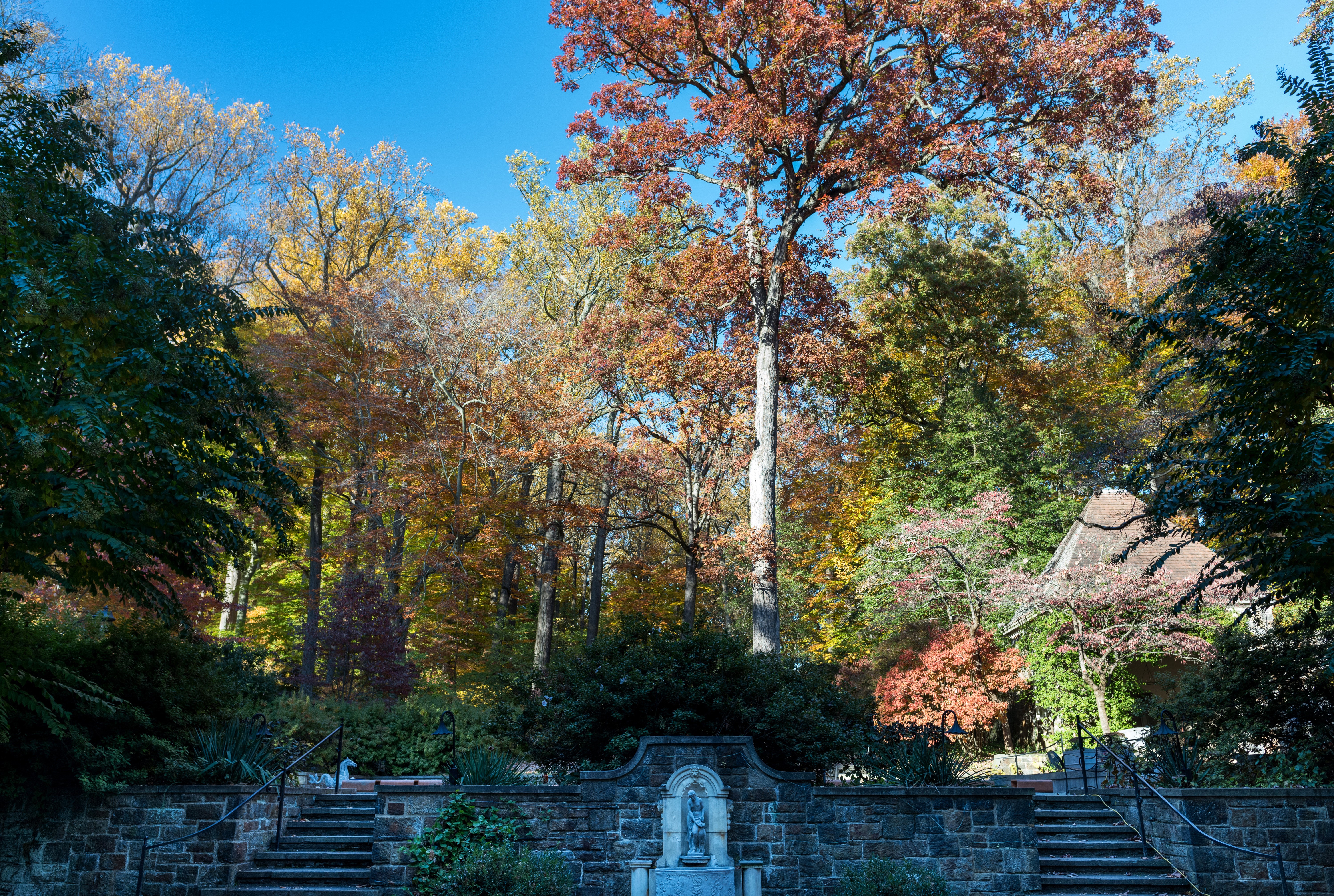 Nemours Mansion and Gardens in Autumn HD Wallpaper