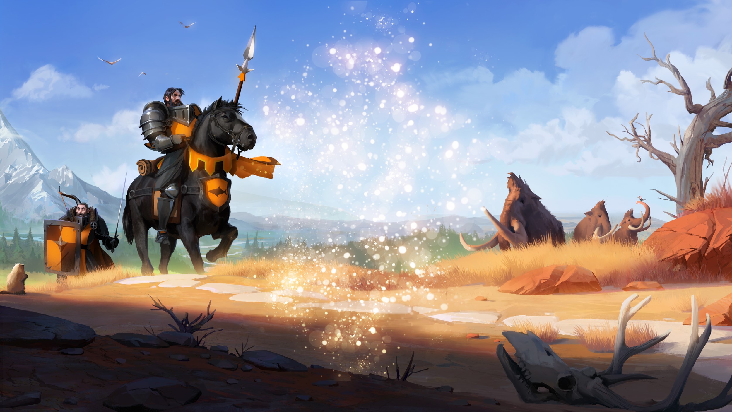 Albion Online Warriors and Mammoths HD Wallpaper