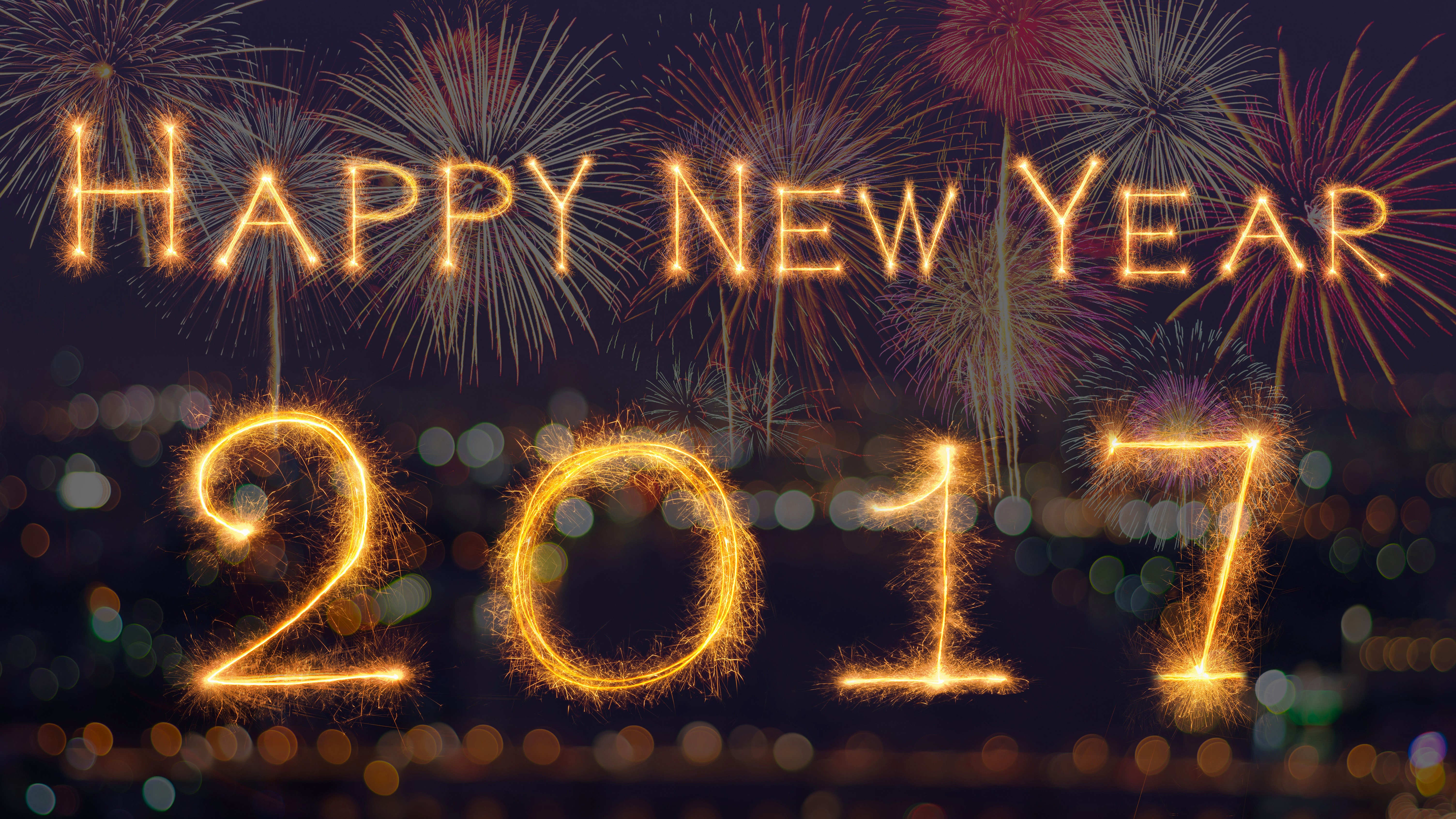 Happy New Year 2017 Sparkler Fireworks HD Wallpaper