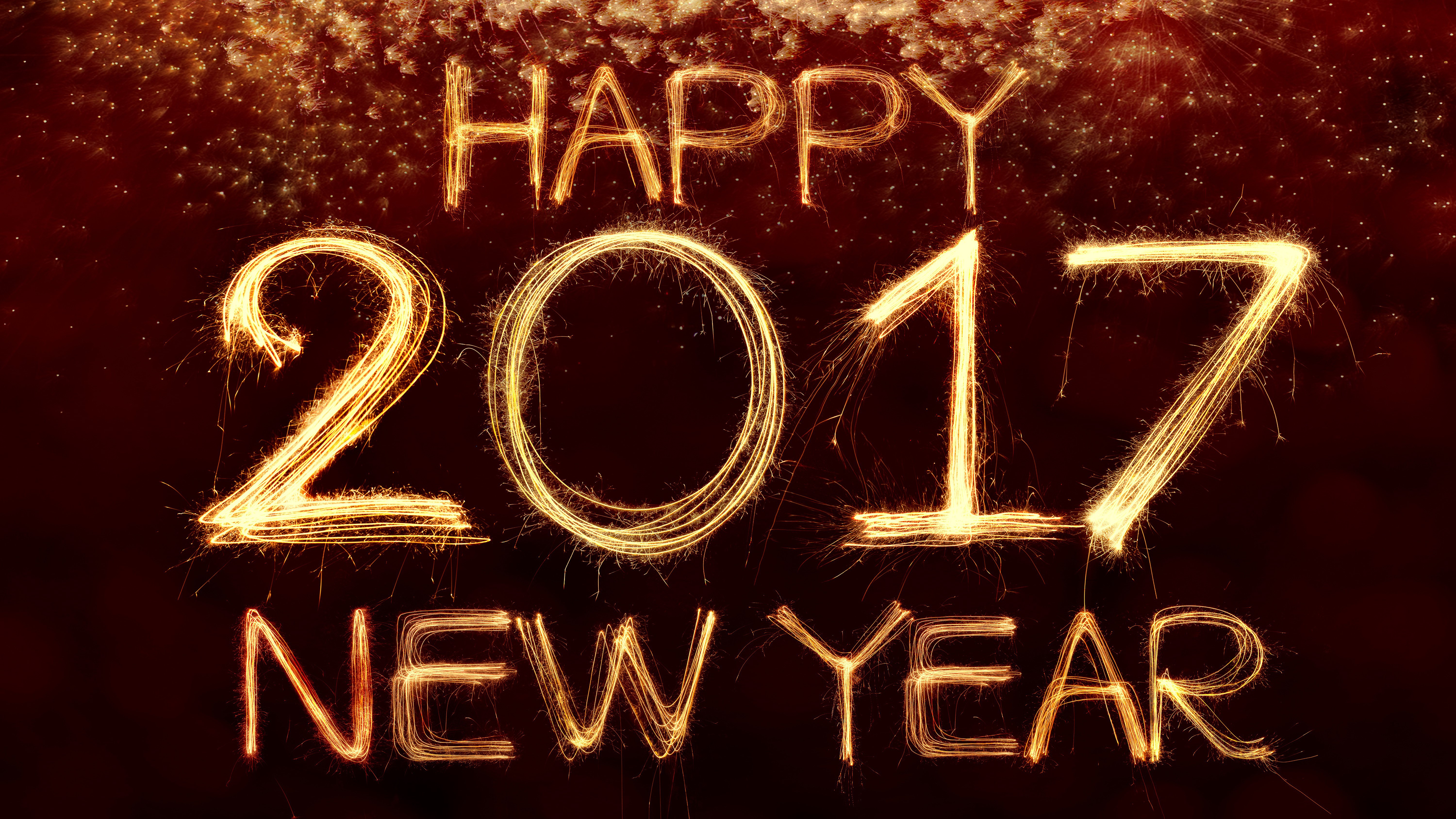 Happy 2017 New Year Sparkler Fireworks HD Wallpaper