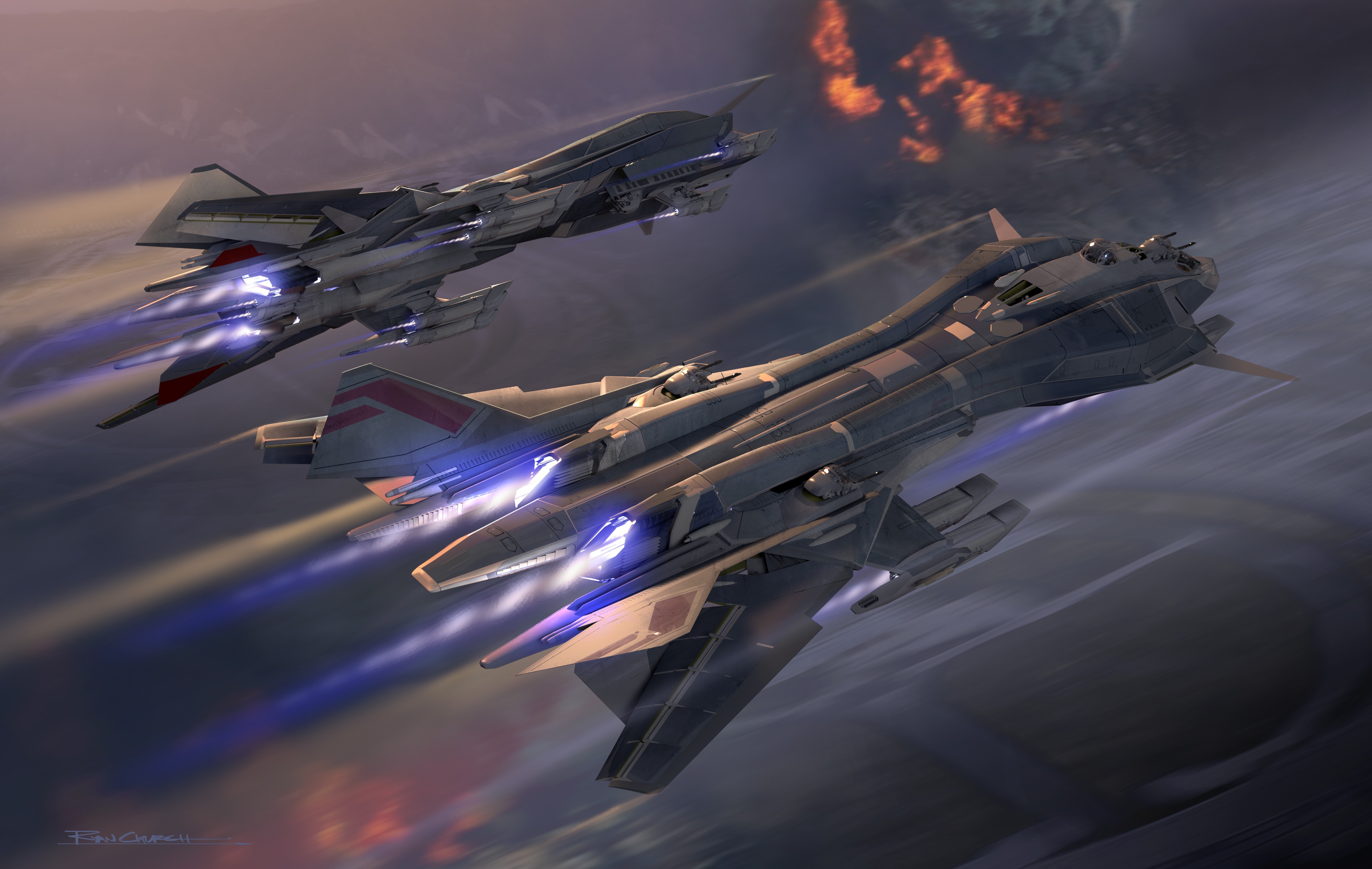 Star Citizen ships in flight HD Wallpaper