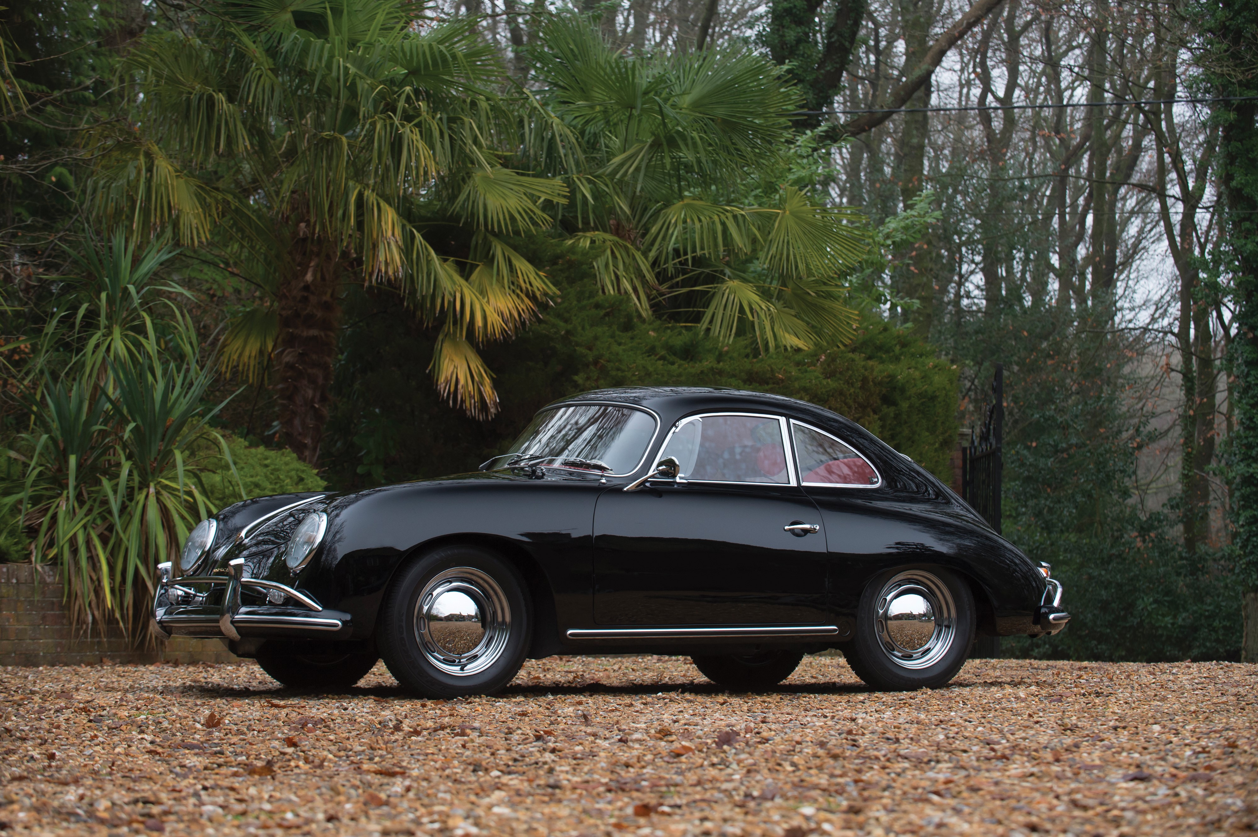 Black 1957-59 Porsche 356A 1600 Super Coupe HD Wallpaper