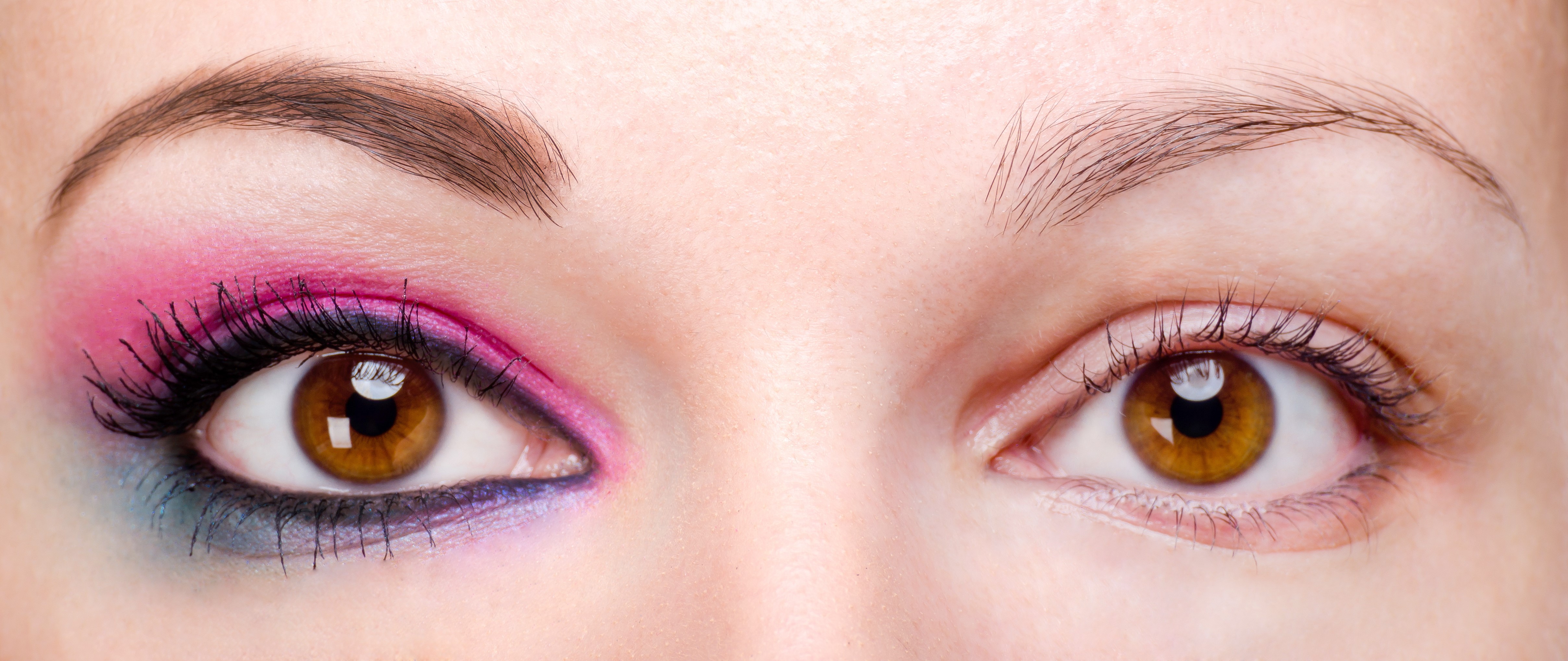 4K Macro Closeup of Eyes with Makeup HD Wallpaper