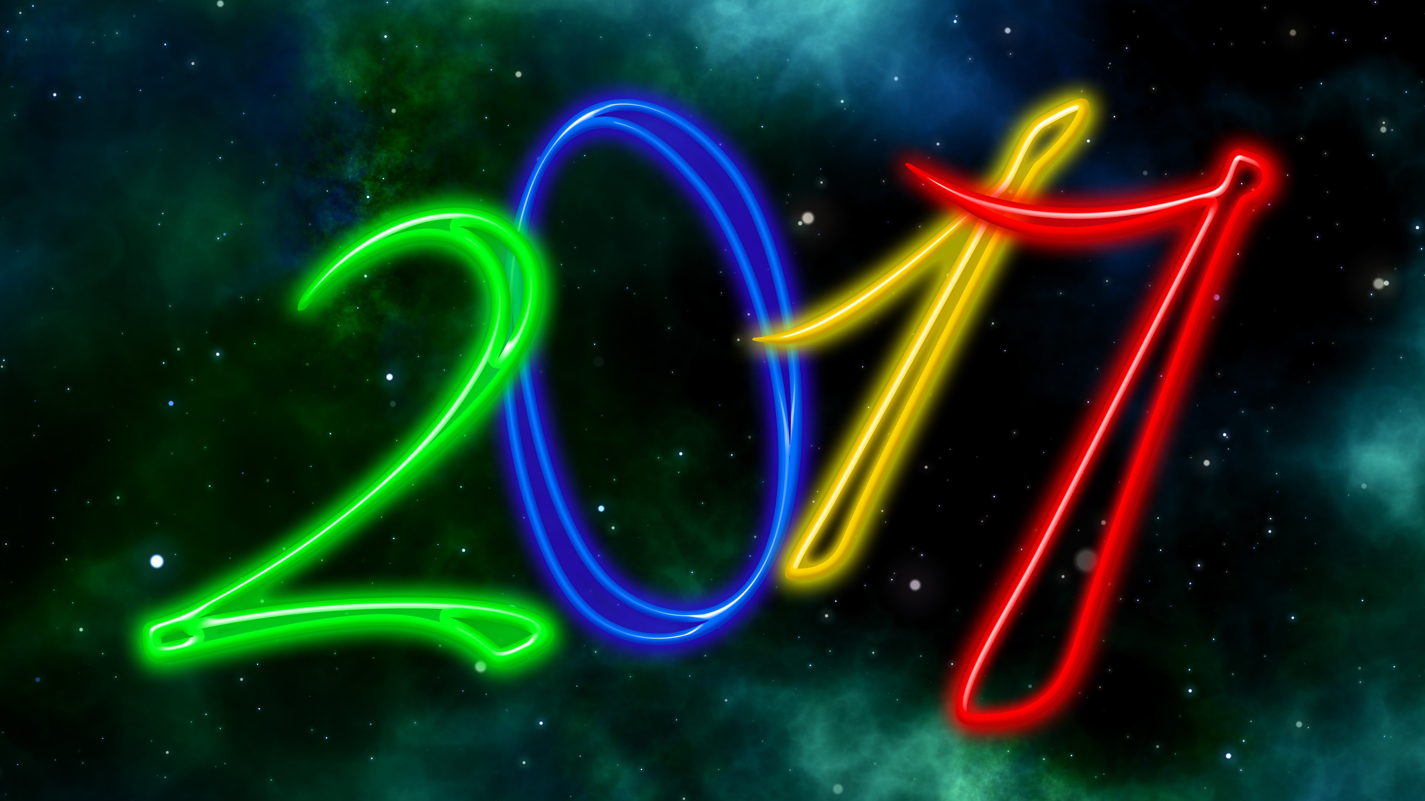 Neon 2017 Numbers in Space HD Wallpaper