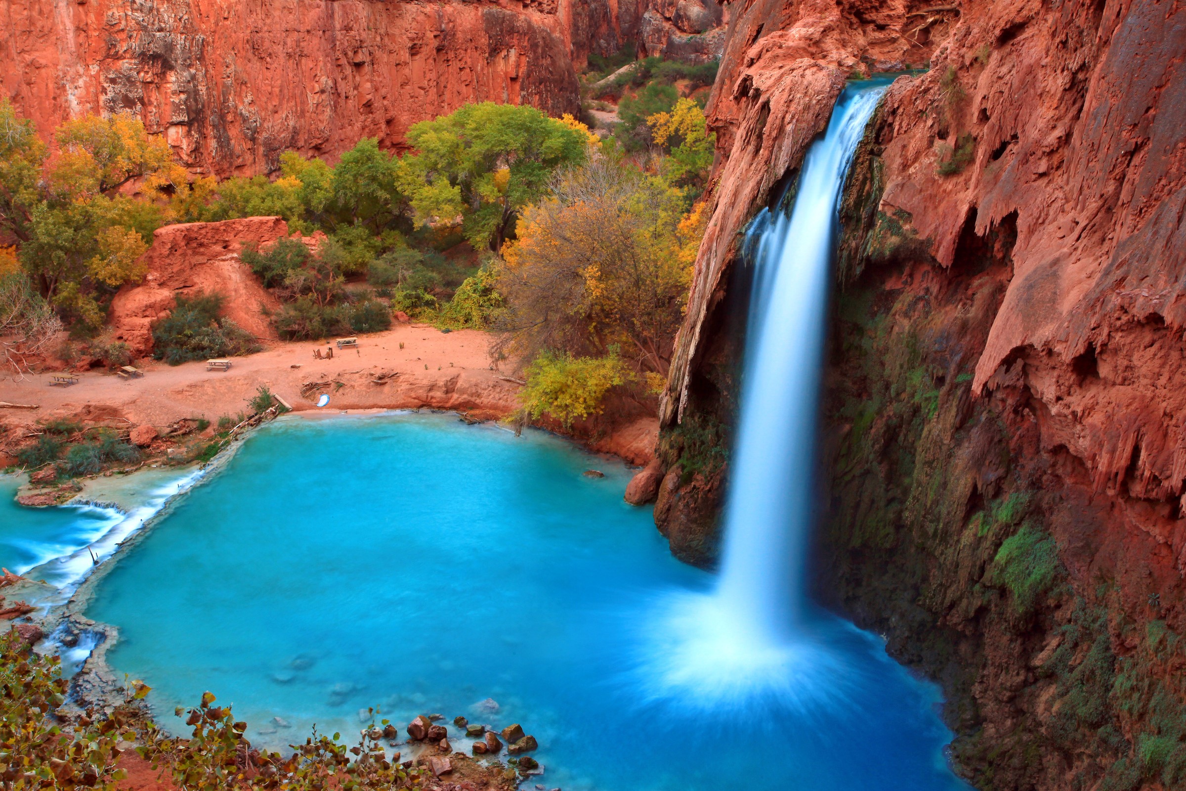 Havasu Falls in Grand Canyon National Park, USA HD Wallpaper