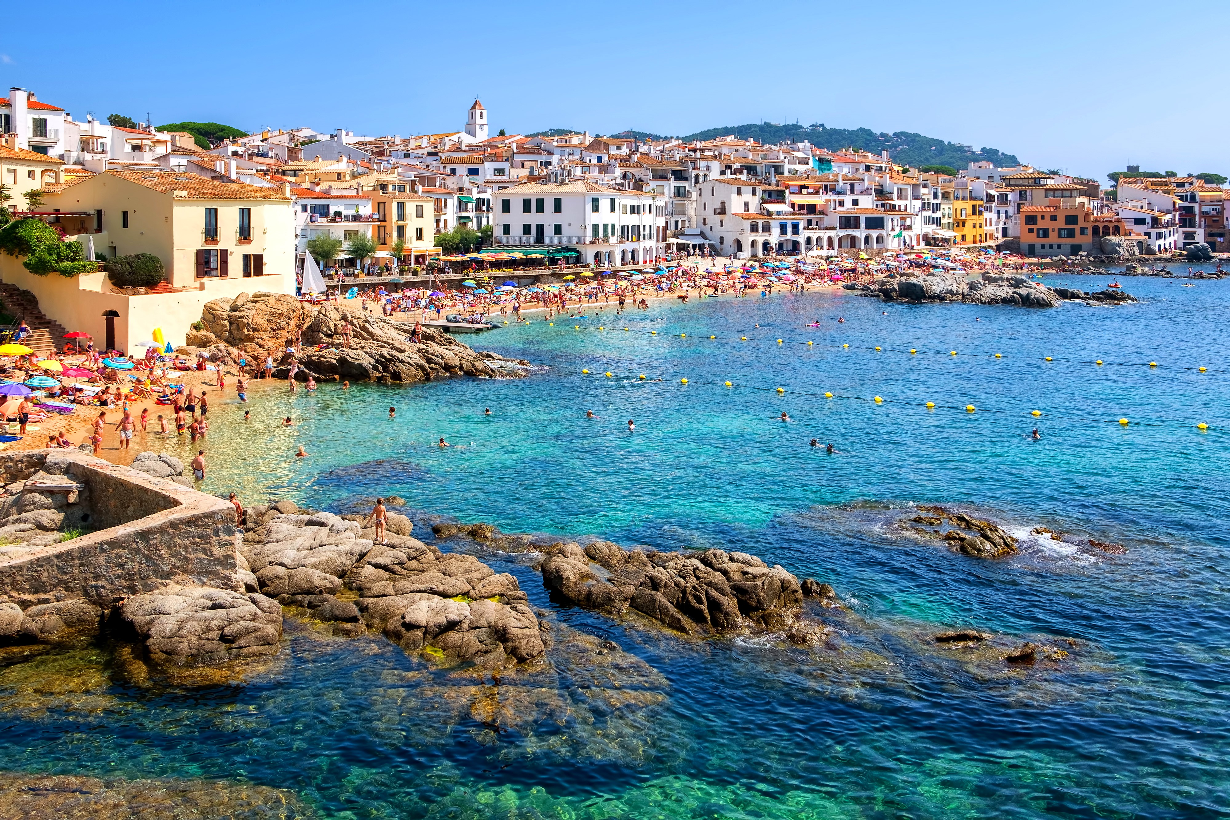 Calella Catalonia Spain Beach Resort Coast HD Wallpaper