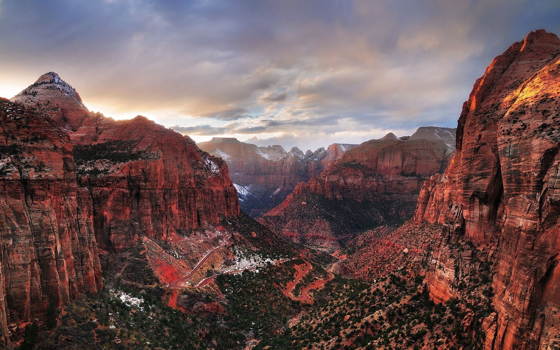 Zion National Park Canyon at Sunset HD Wallpaper