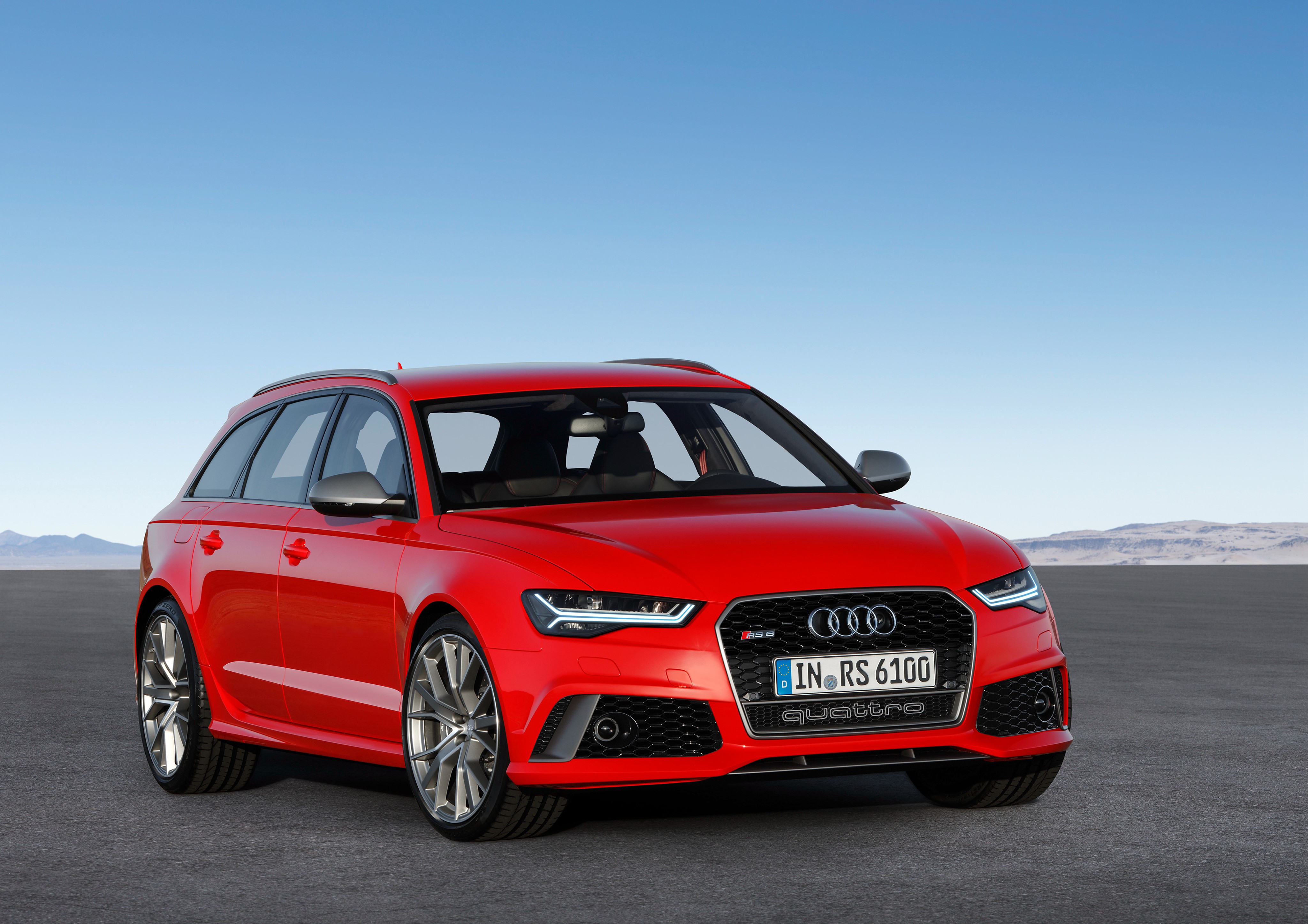 Red Audi RS 6 Avant Quattro HD Wallpaper