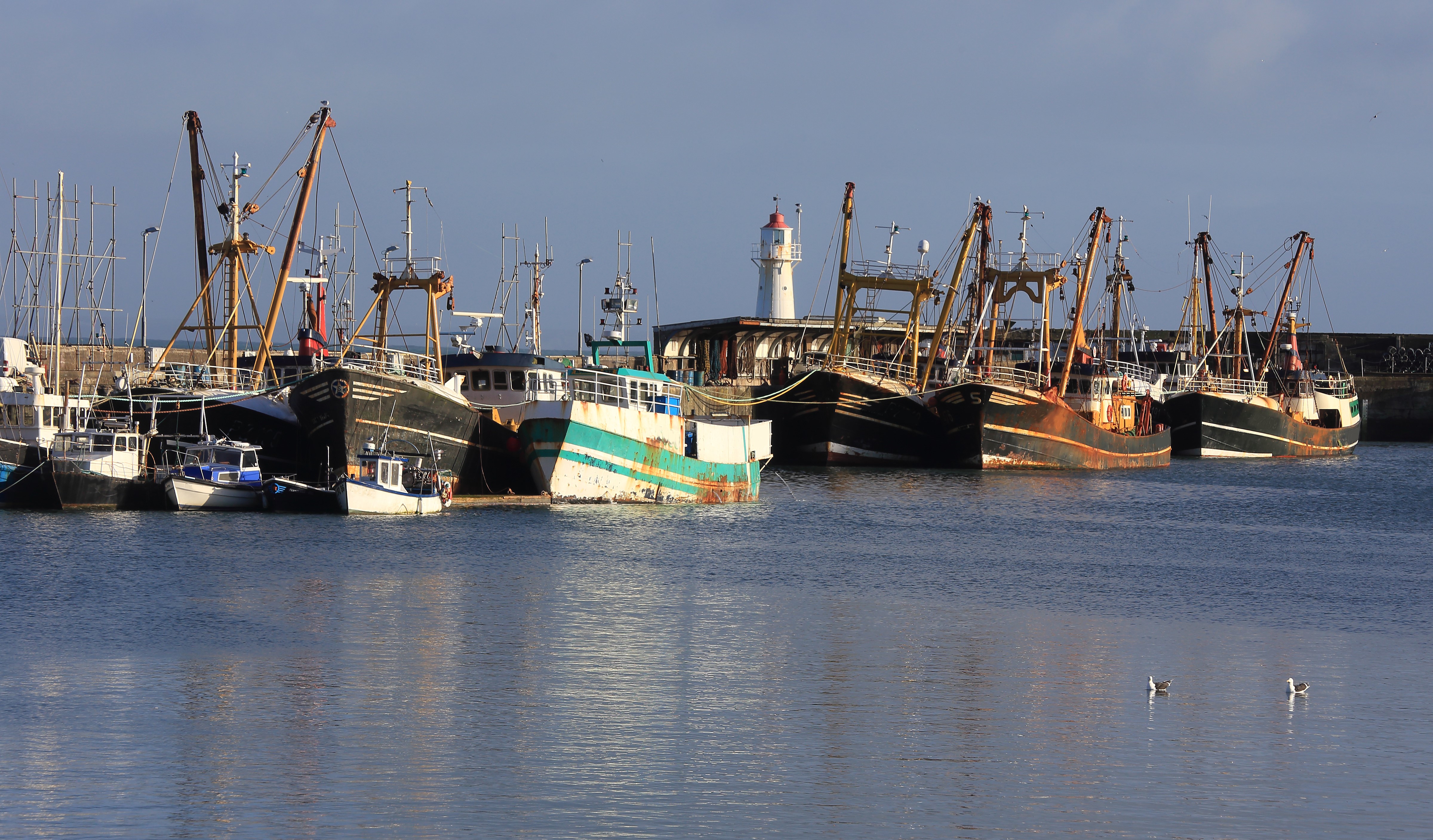 Fishing boats docked in Newlyn, Cornwall, England HD Wallpaper