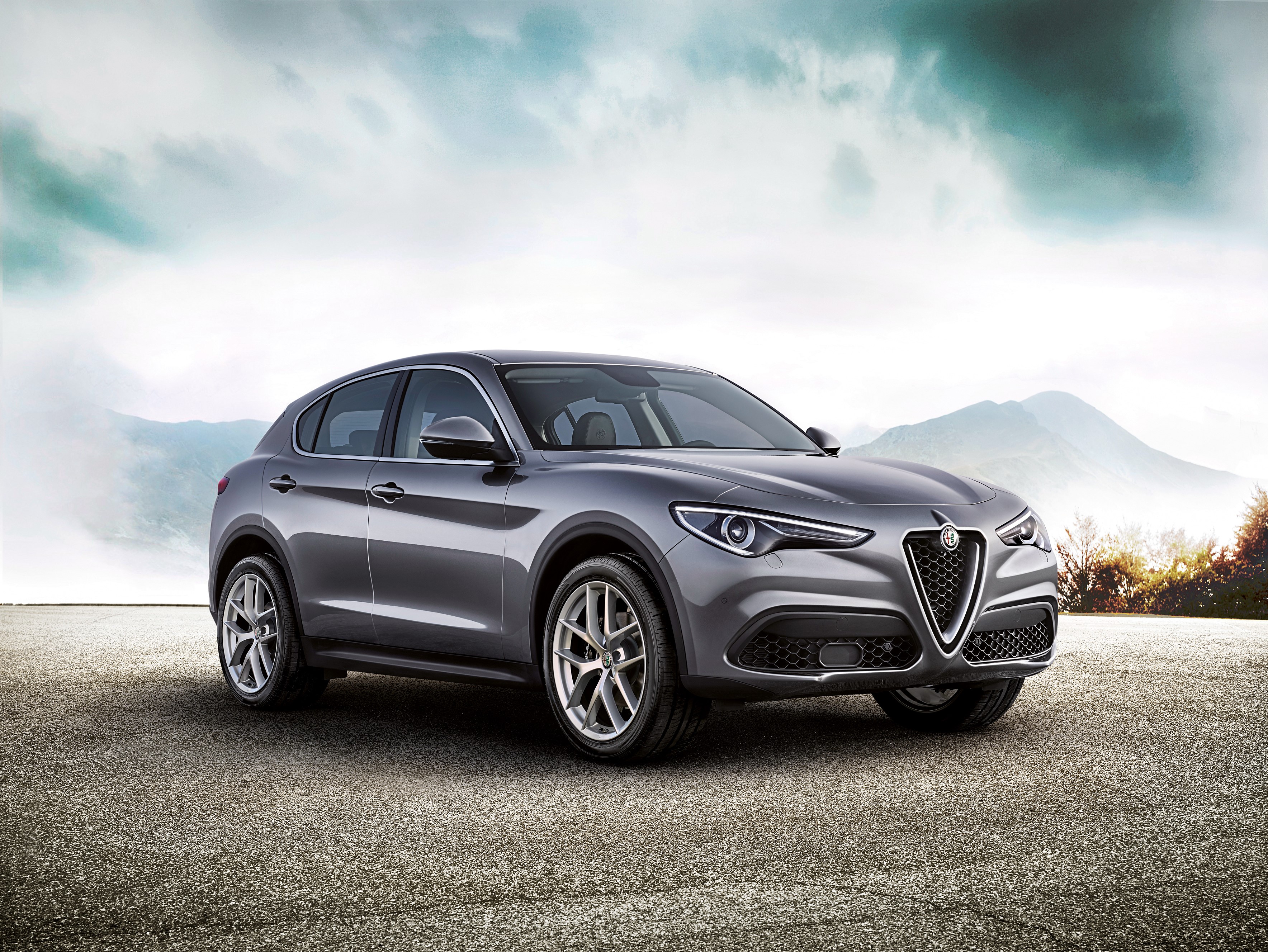 Grey Alfa Romeo Stelvio SUV HD Wallpaper