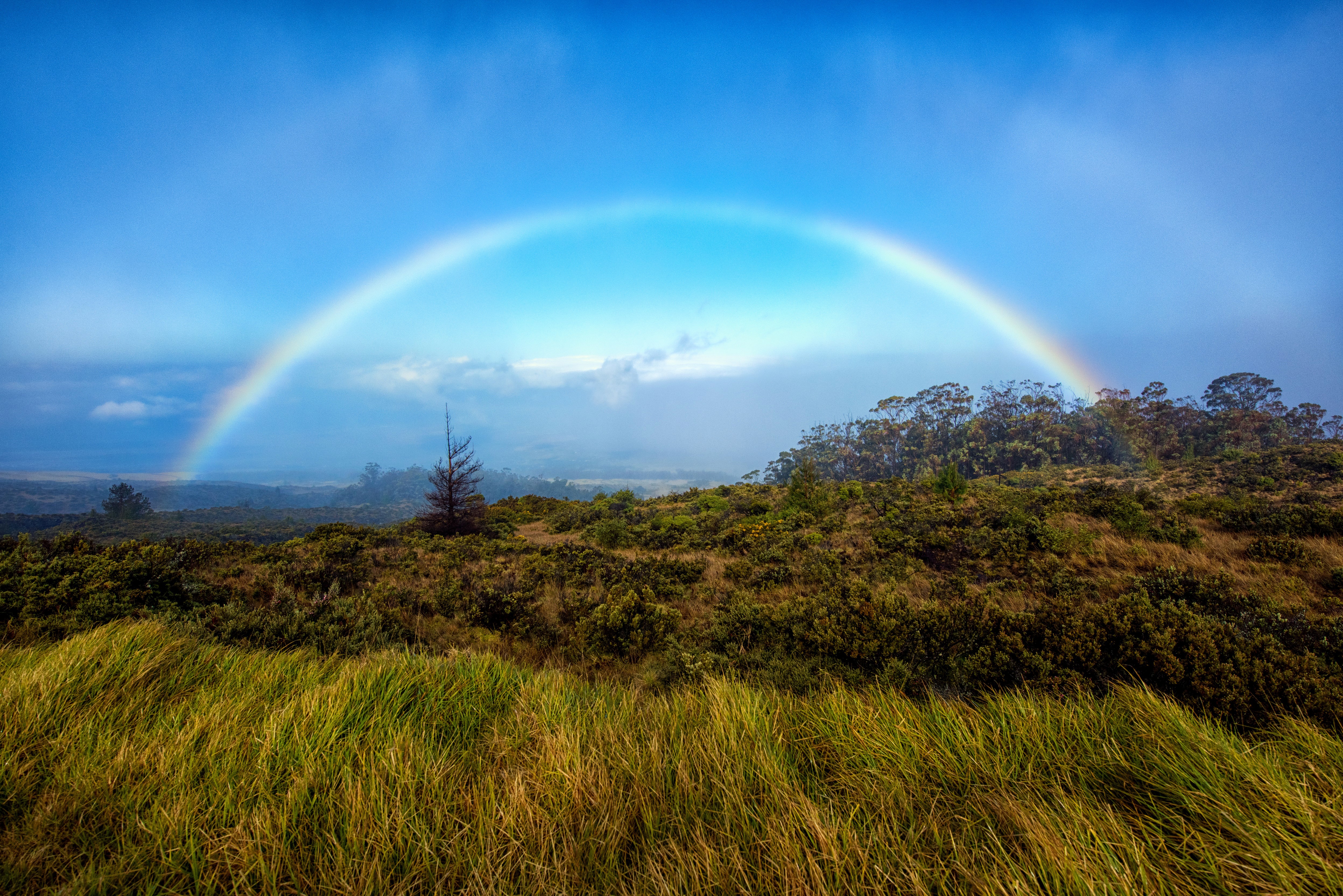 Rainbow over Haleakala National Park, Maui, Hawaii HD Wallpaper