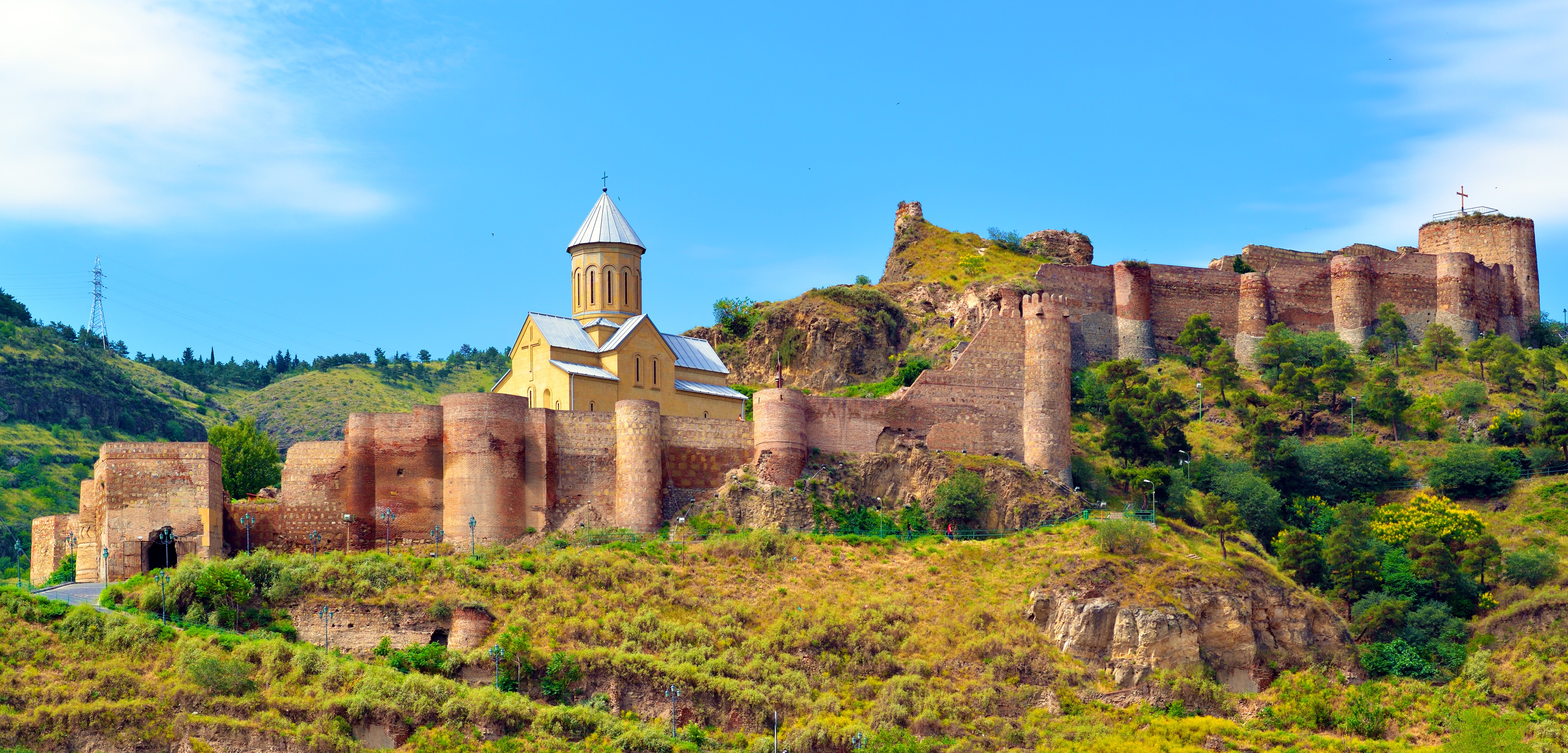 Ancient fortress Narikala Tbilisi, Georgia HD Wallpaper