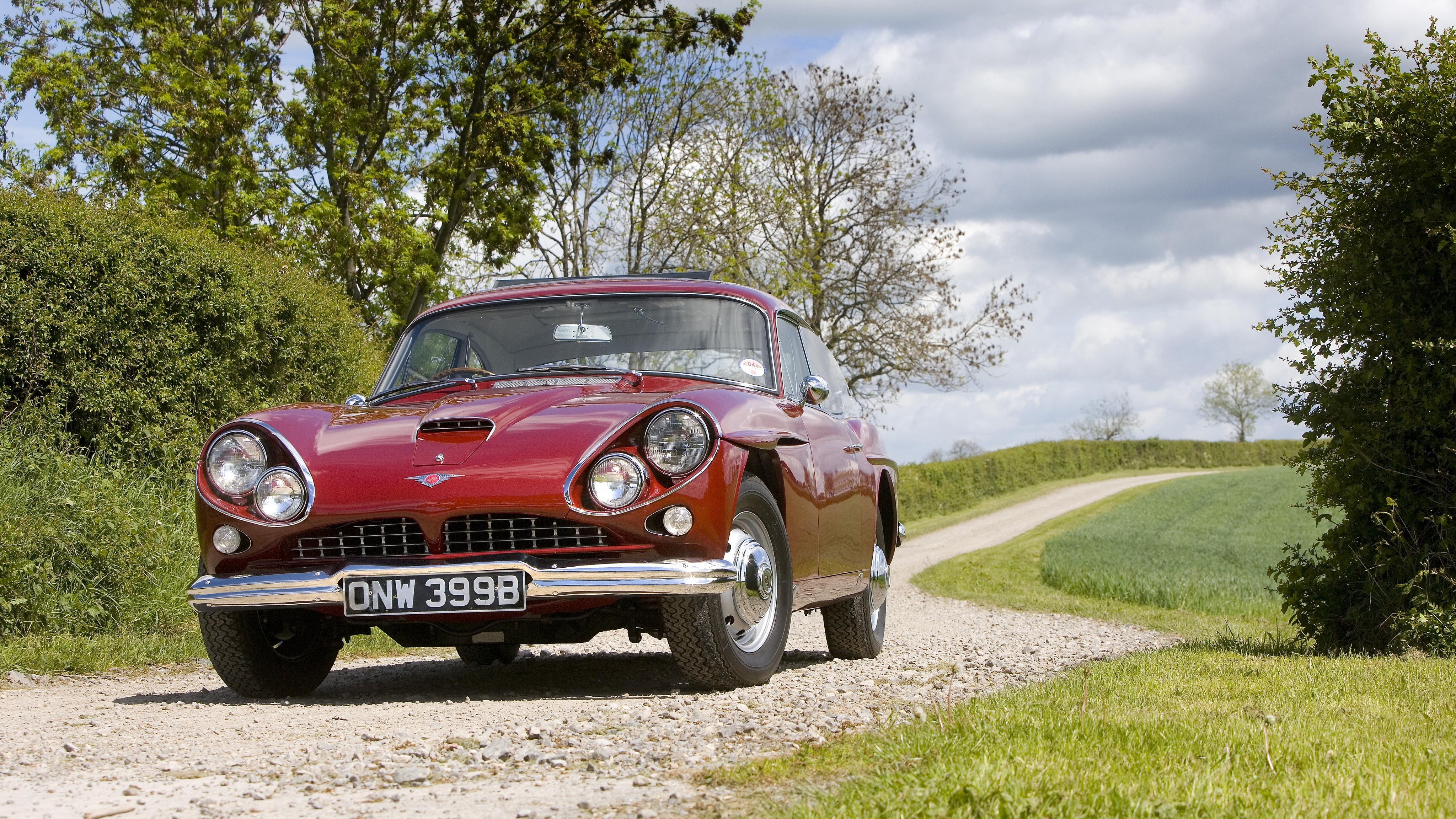1963-65 Jensen CV8 MkII wine red metallic car HD Wallpaper