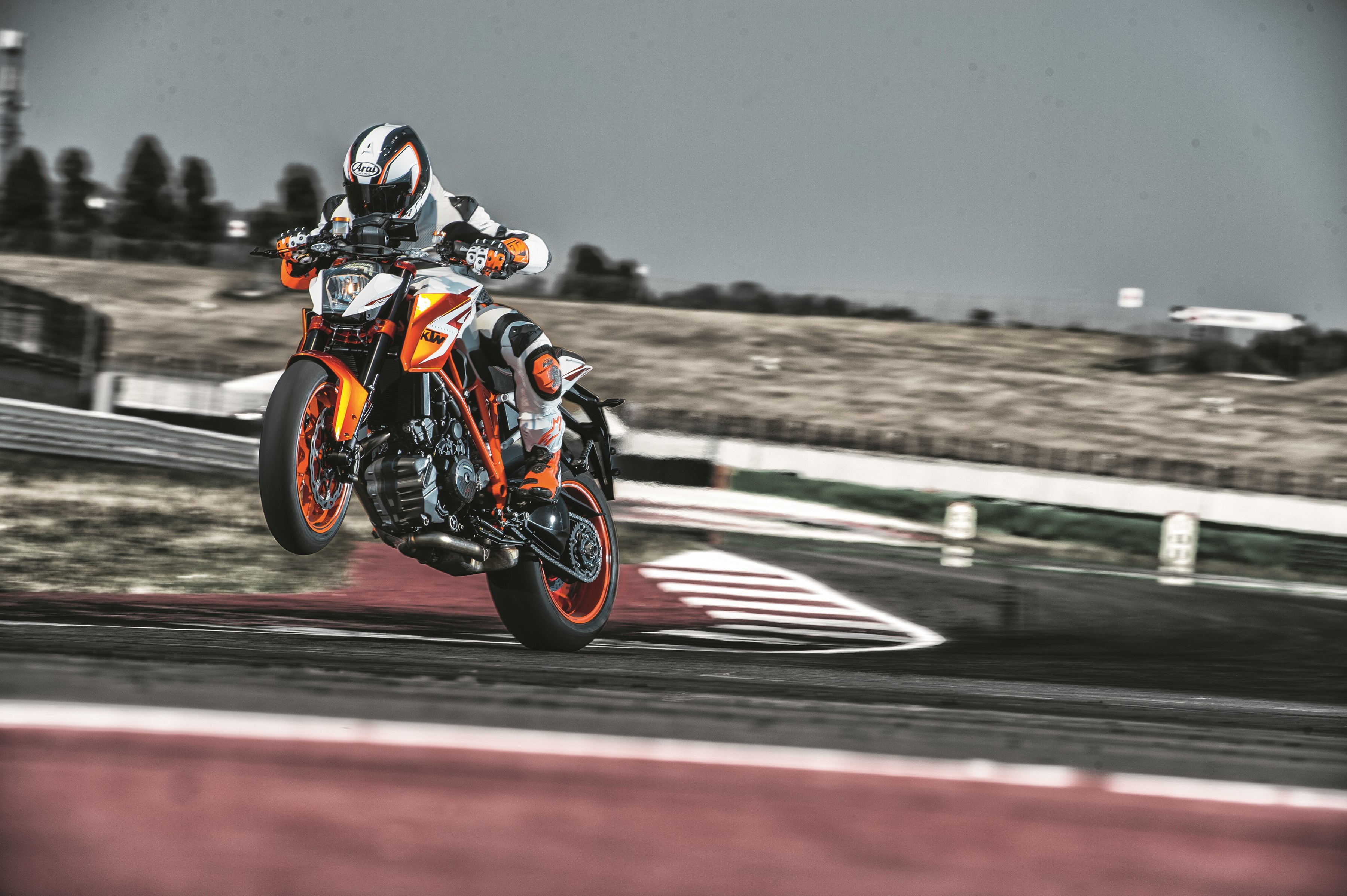 KTM 1290 Super Duke R Special Edition motorcycle on a track HD Wallpaper