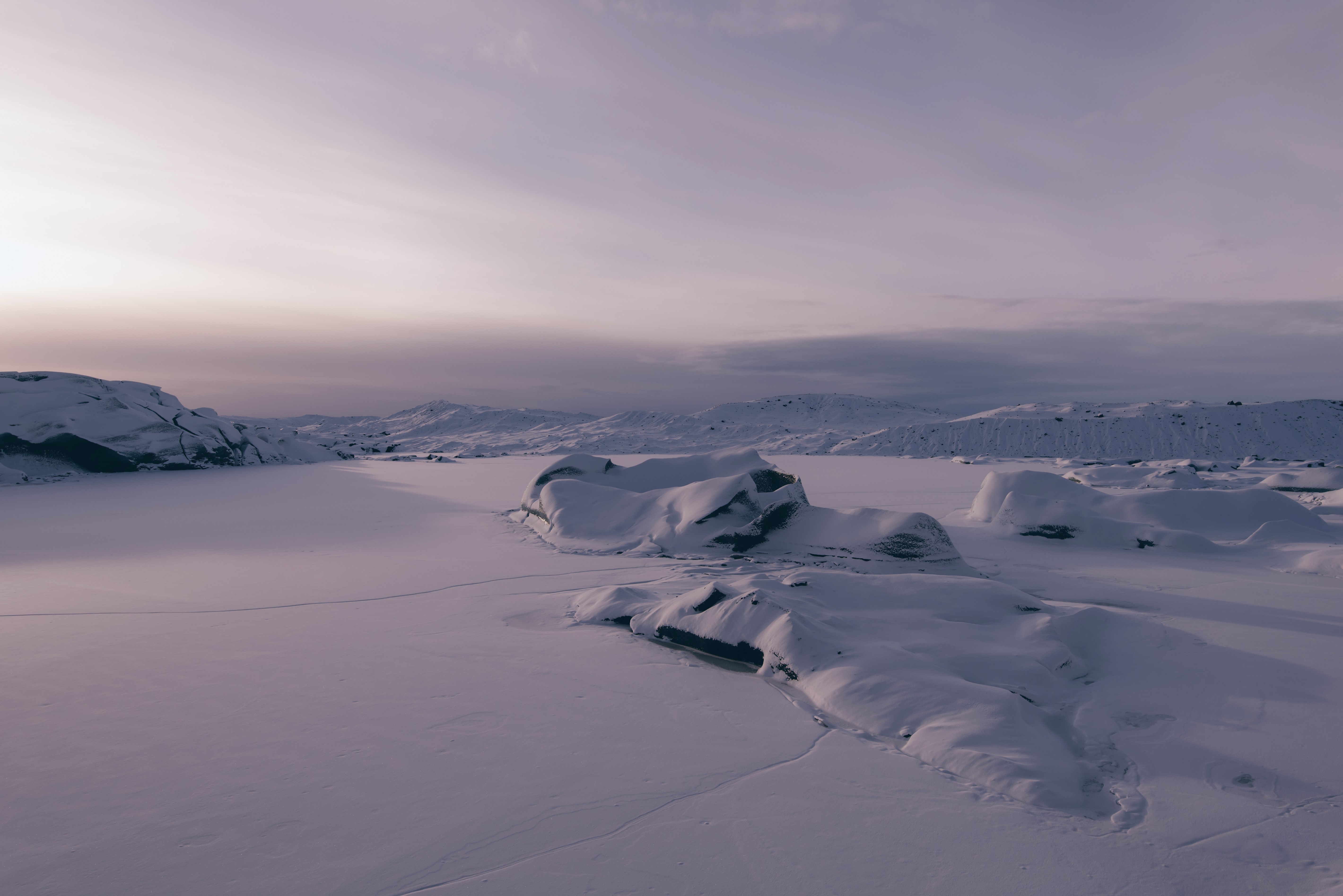 4K Iceland Winter Snow Landscape HD Wallpaper