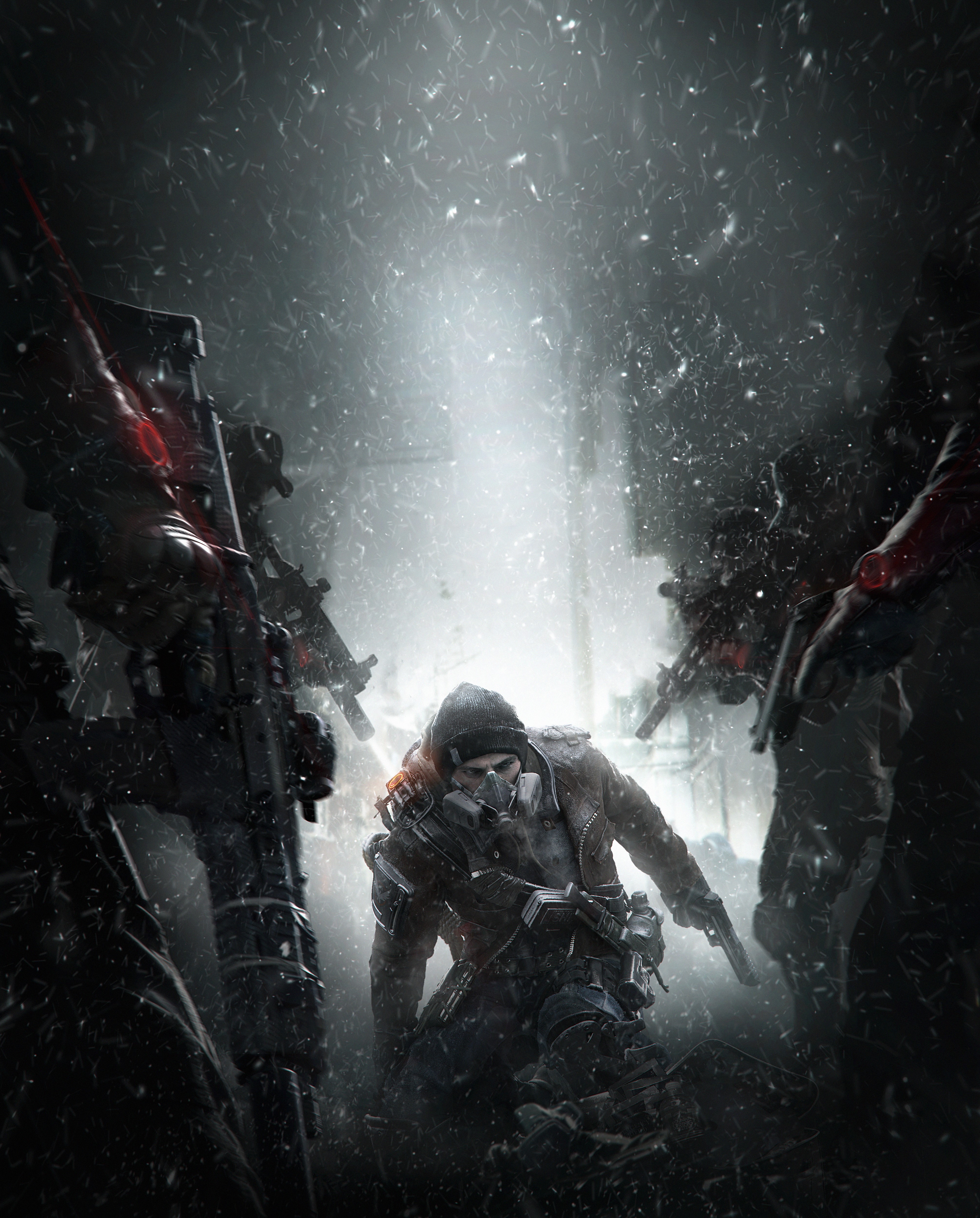 Soldiers from The Division with Assault Rifles HD Phone Wallpaper