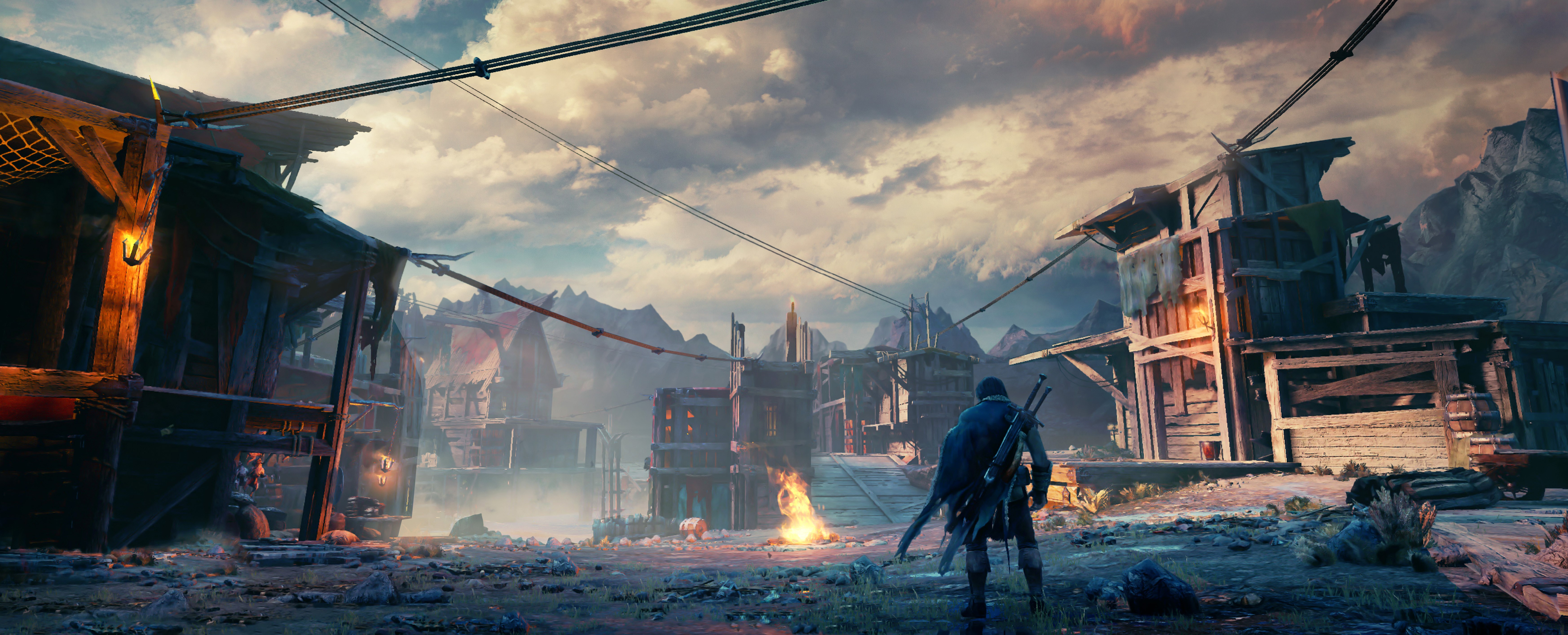 4K Warriors from Middle-earth: Shadow of Mordor Village HD Wallpaper