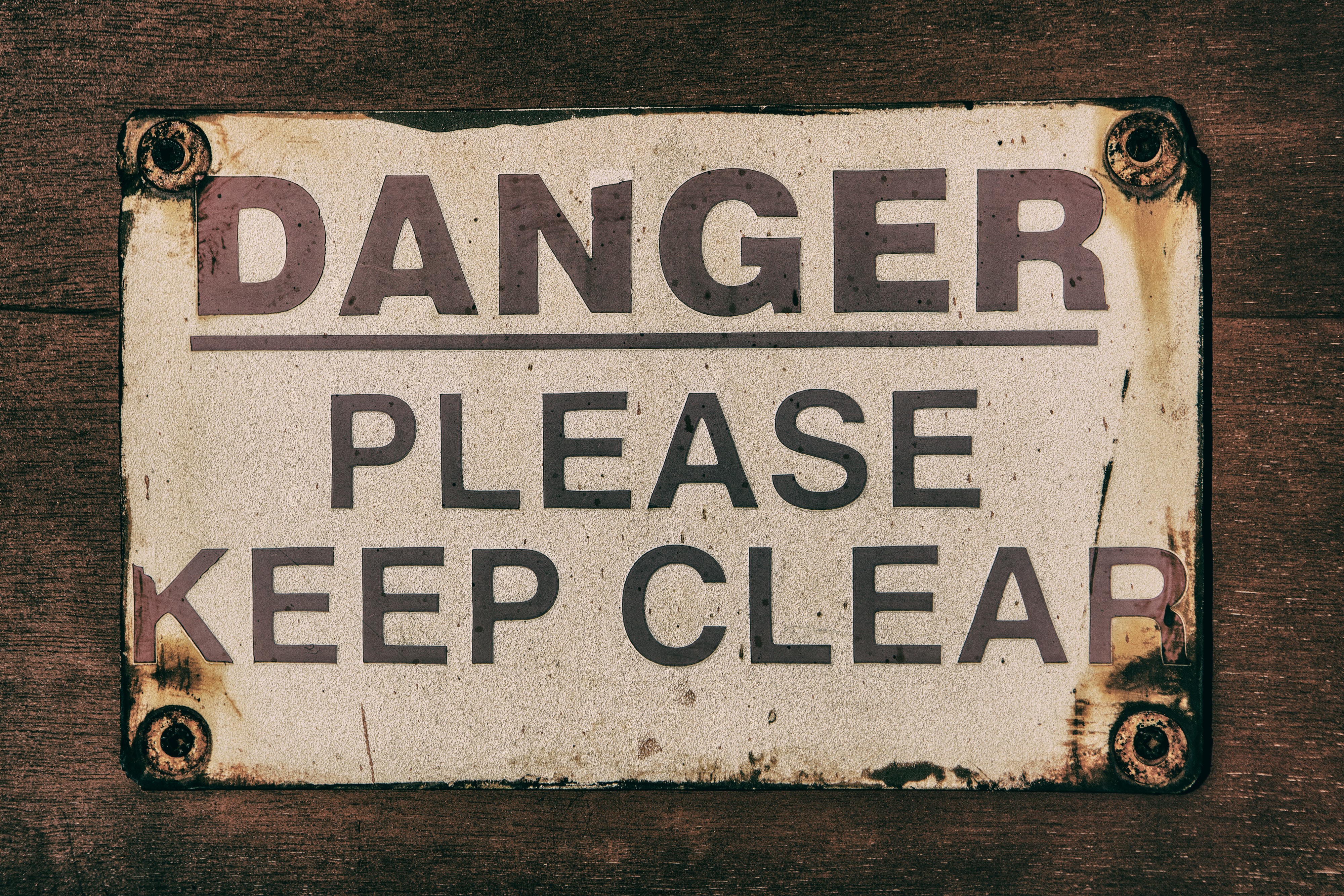 Danger Please Keep Clear Sign HD Wallpaper