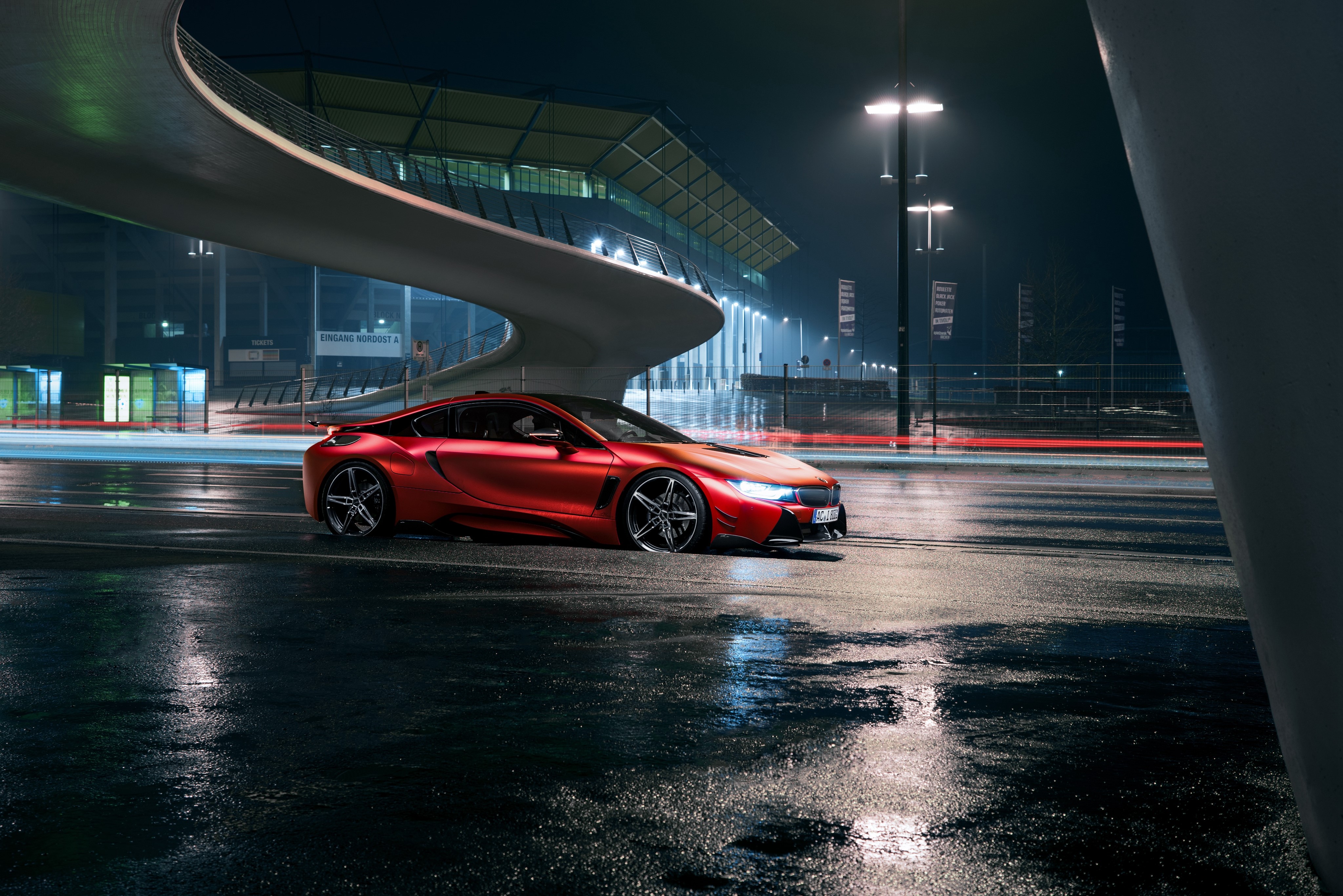 4K 2017 AC Schnitzer ACS8 BMW Tuning Red Night HD Wallpaper