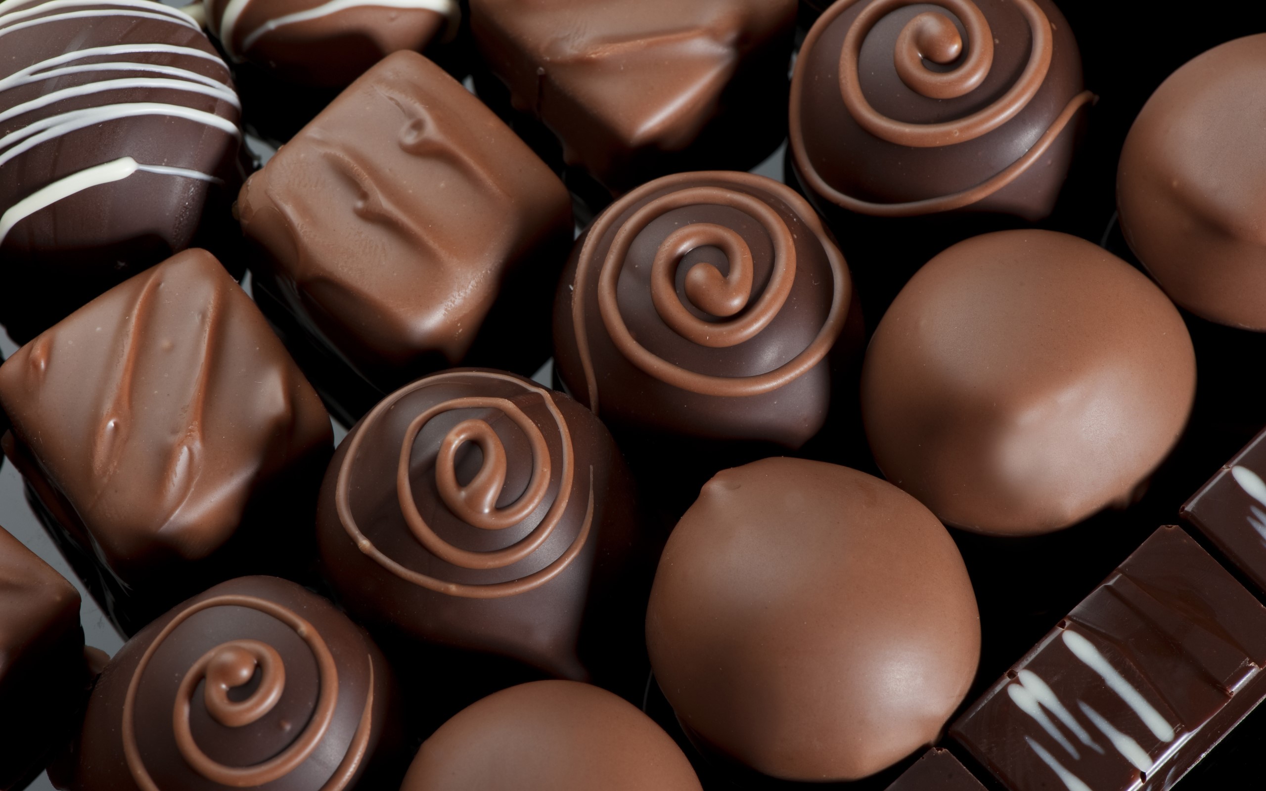 Assortment of gourmet chocolates HD Wallpaper