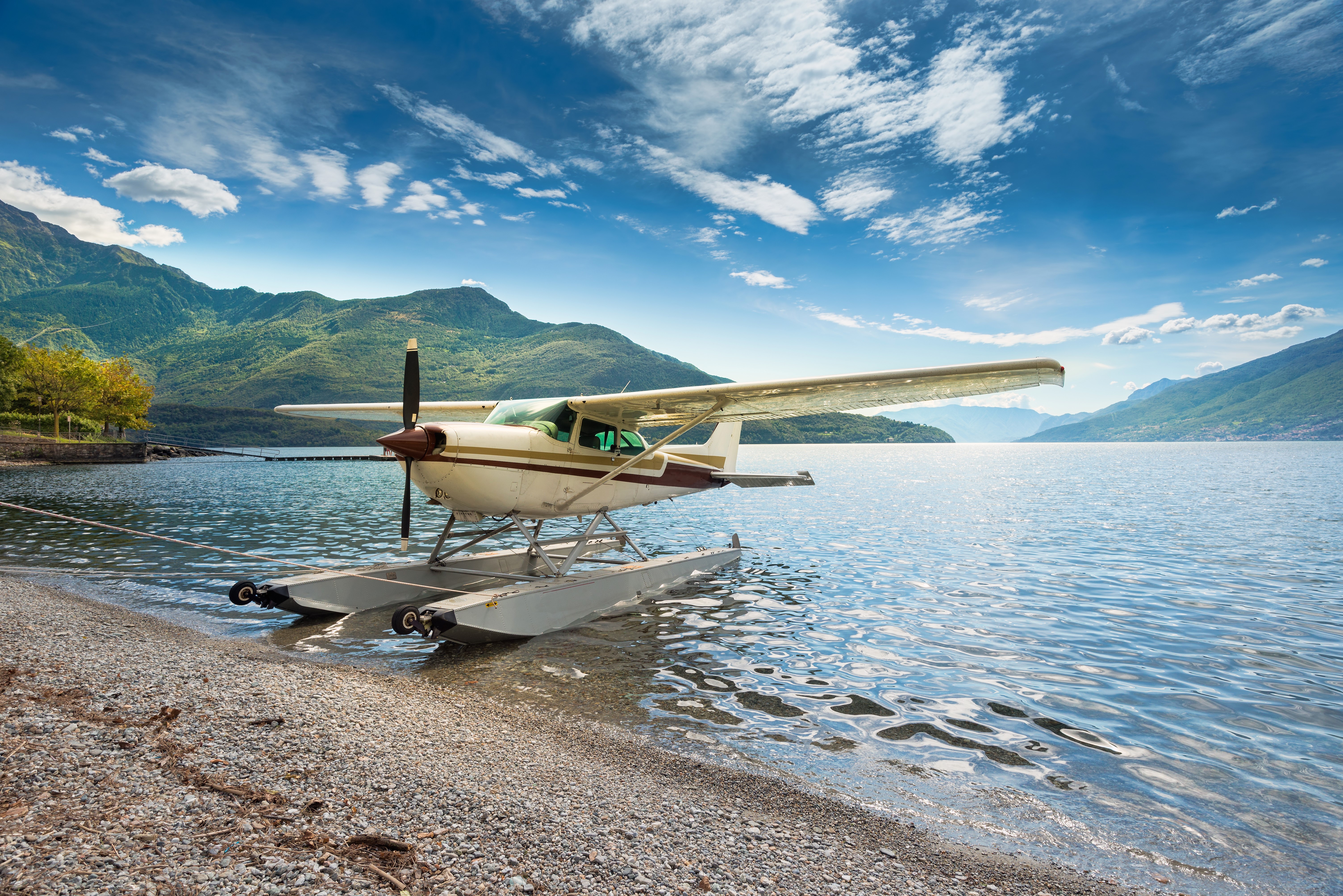 Seaplane on Lake Como, Italy HD Wallpaper