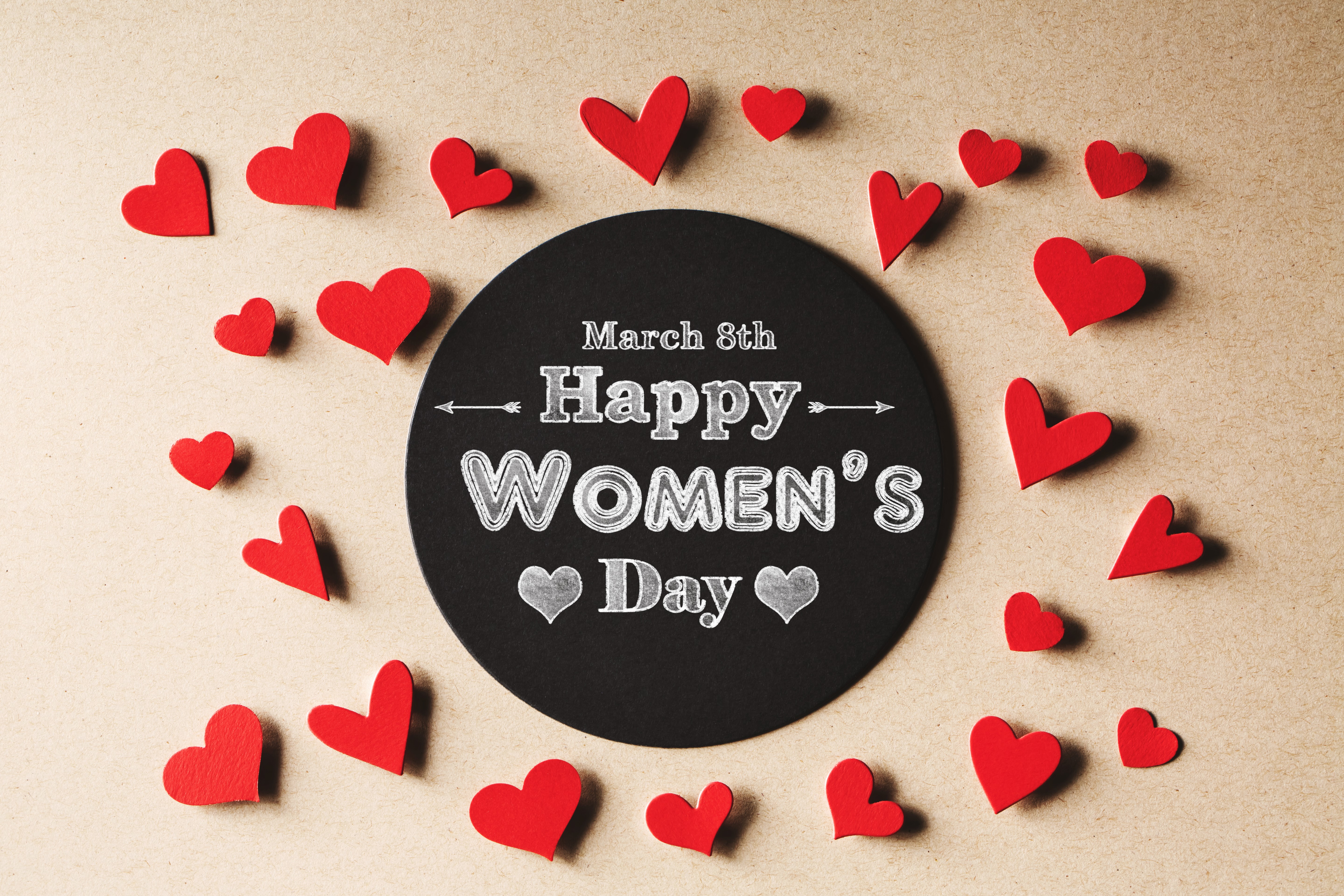 Happy Women's Day March 8th Hearts HD Wallpaper