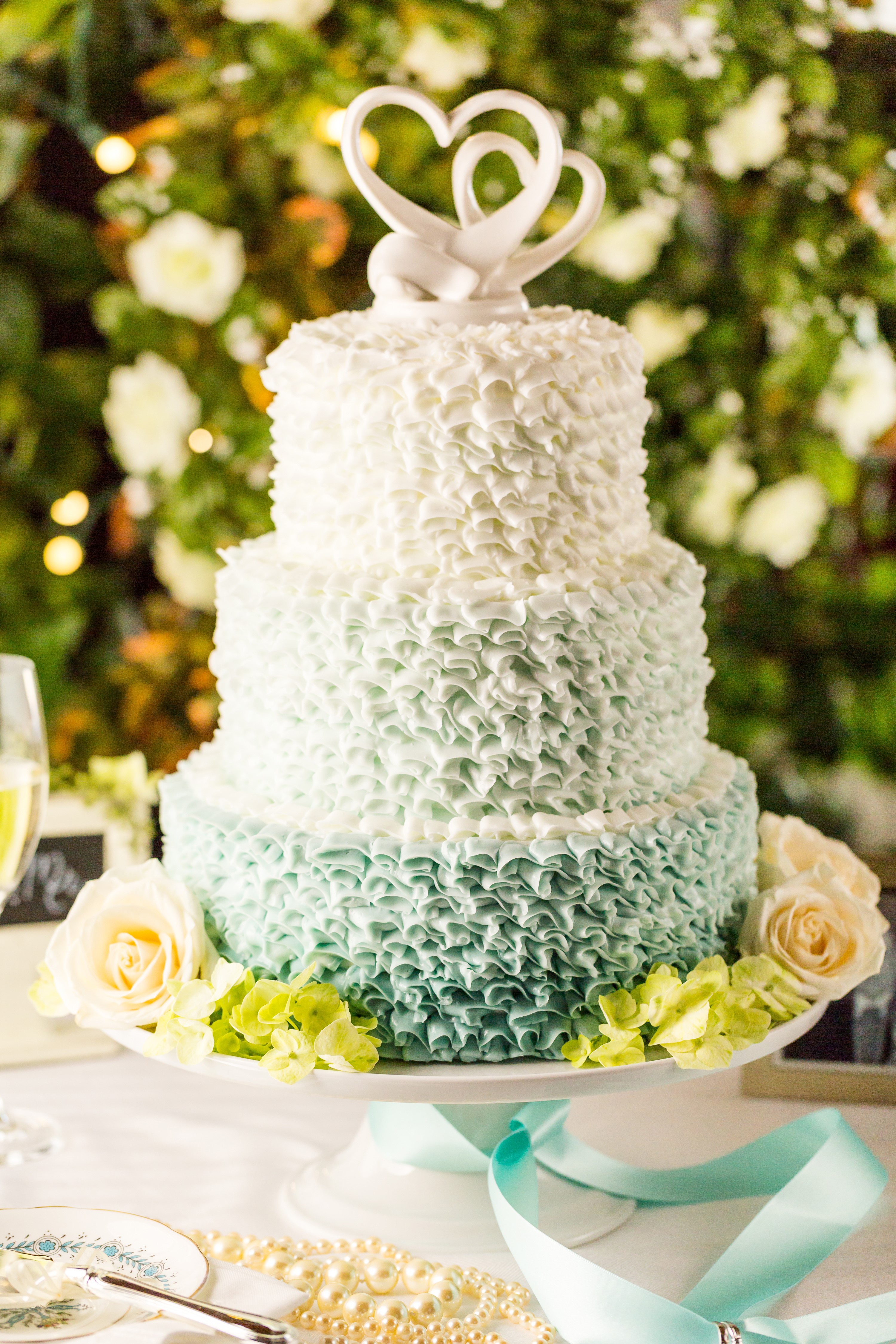 Tiered Wedding Cake with Heart Topper and Roses HD Phone Wallpaper