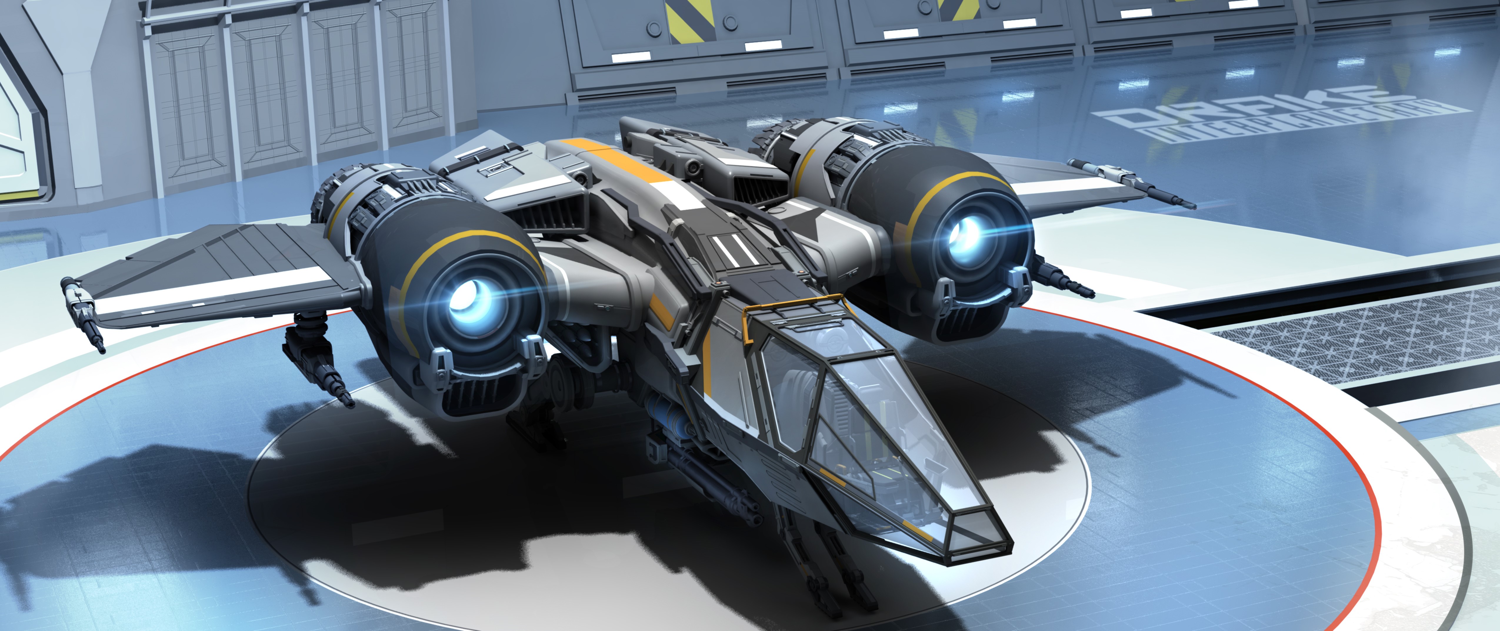 Star Citizen Drake Starship in Hangar HD Wallpaper