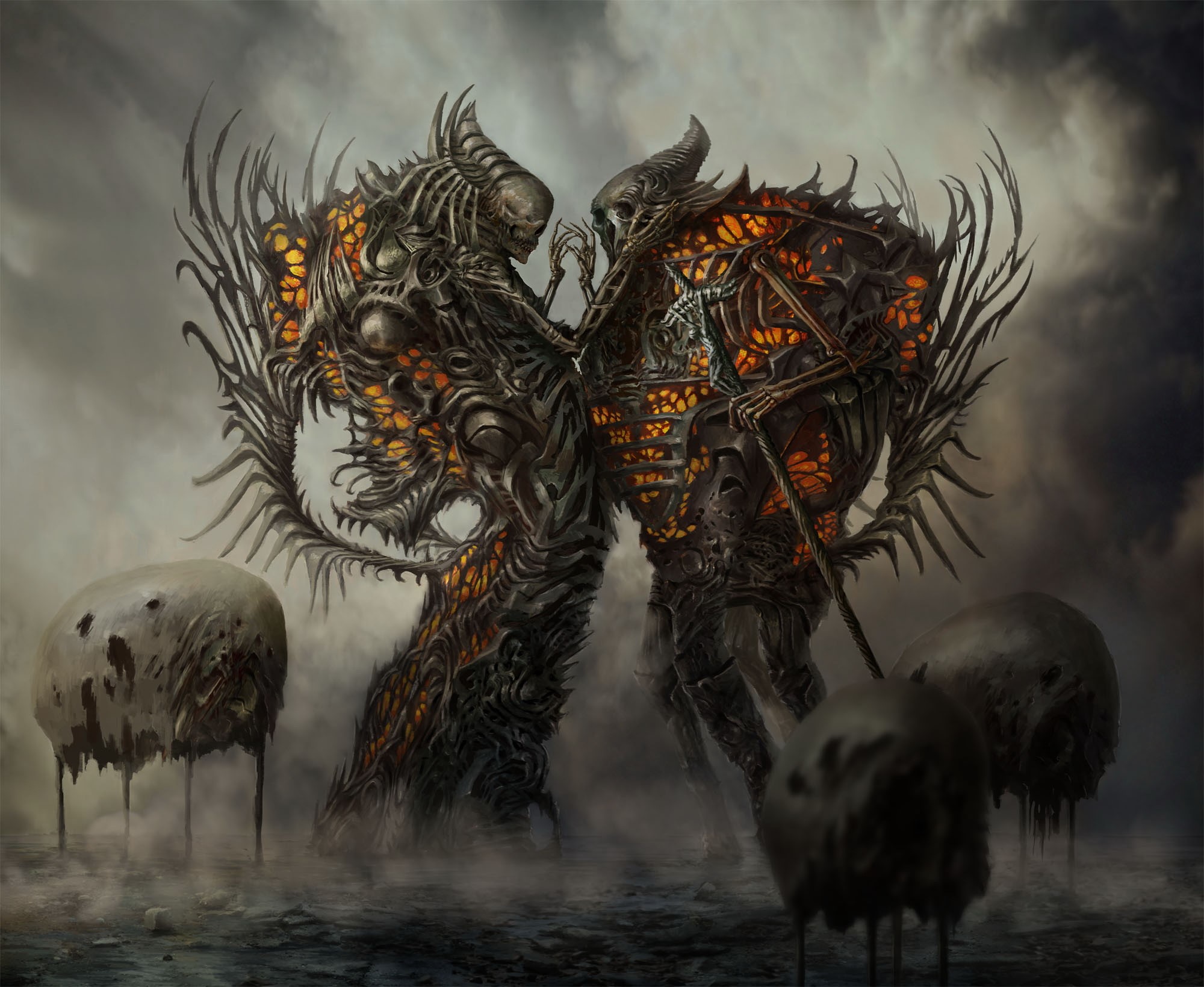 Gothic fantasy creatures with glowing insides HD Wallpaper