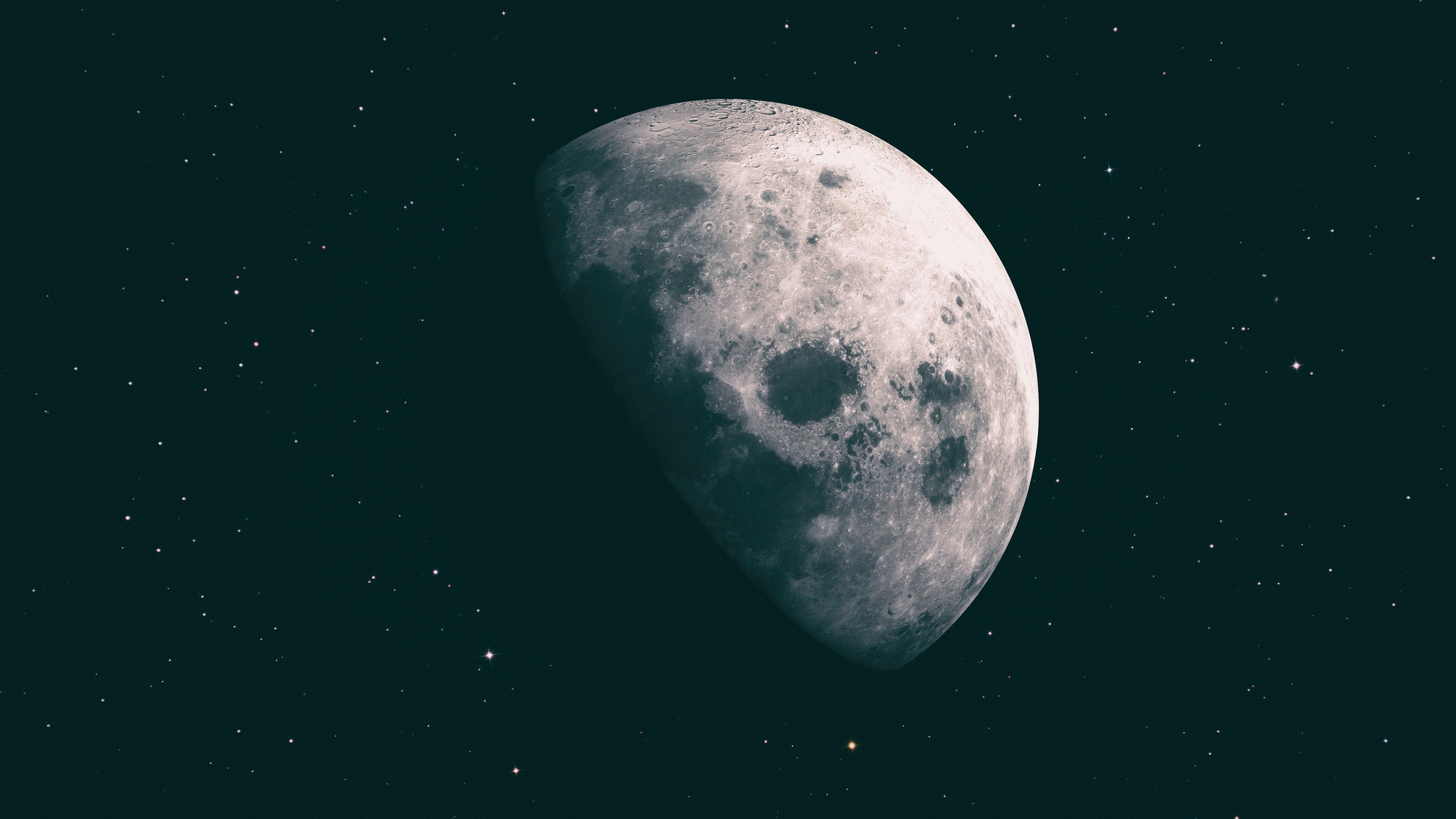 4K Cinema4d Moon Closeup HD Wallpaper