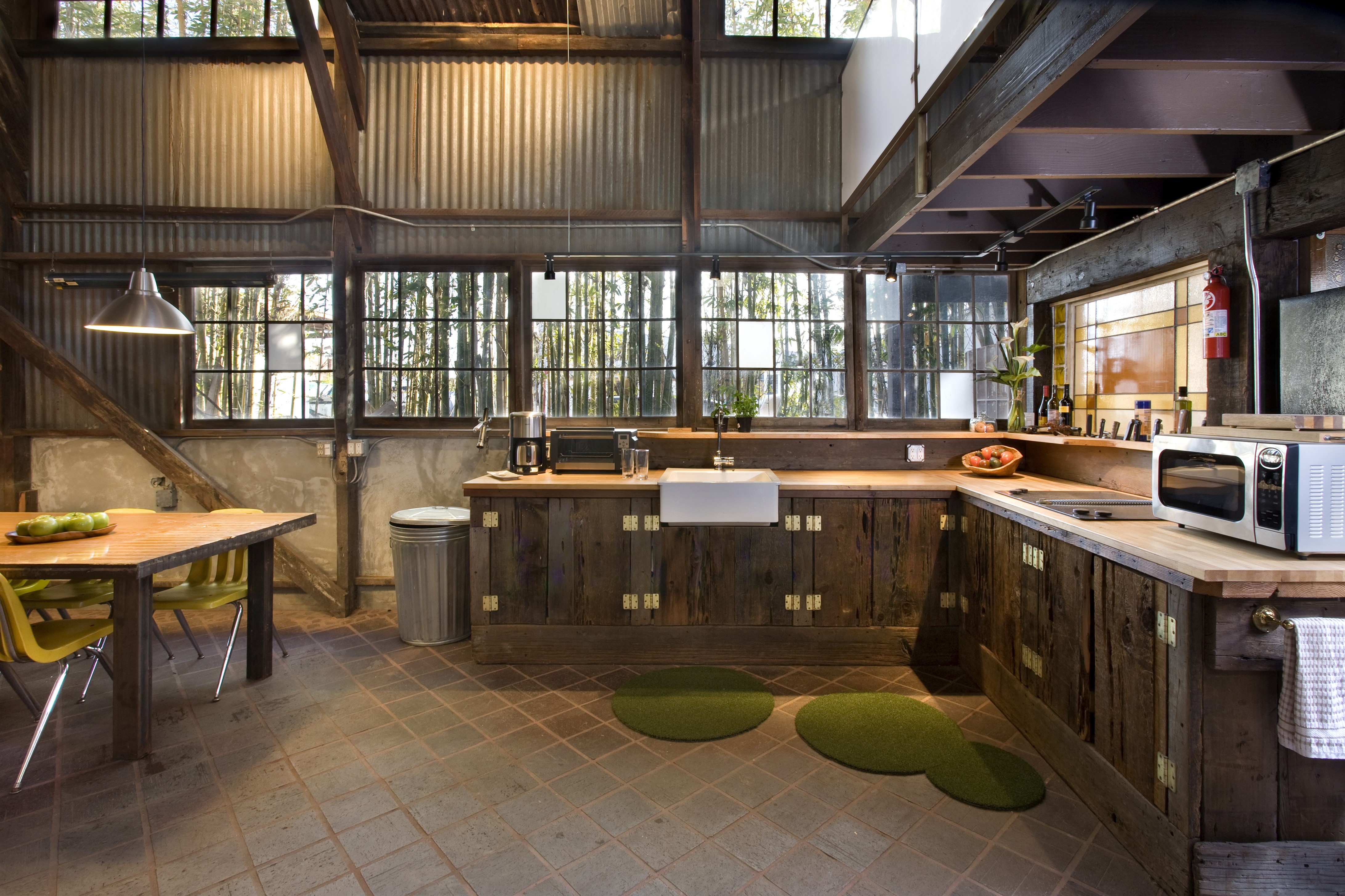 Rustic Kitchen with Industrial Elements HD Wallpaper