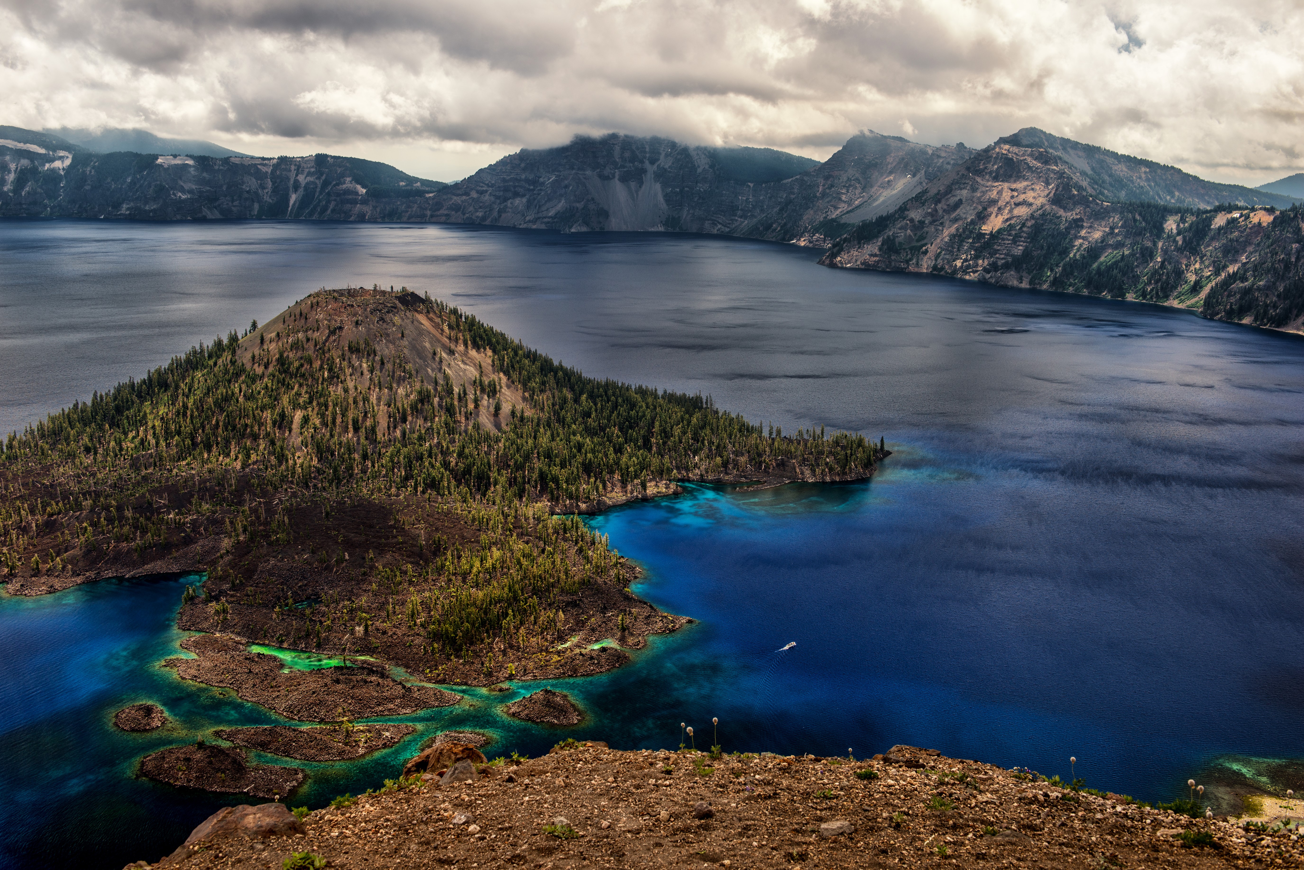 Crater Lake National Park Oregon USA Lake Mountains HD Wallpaper