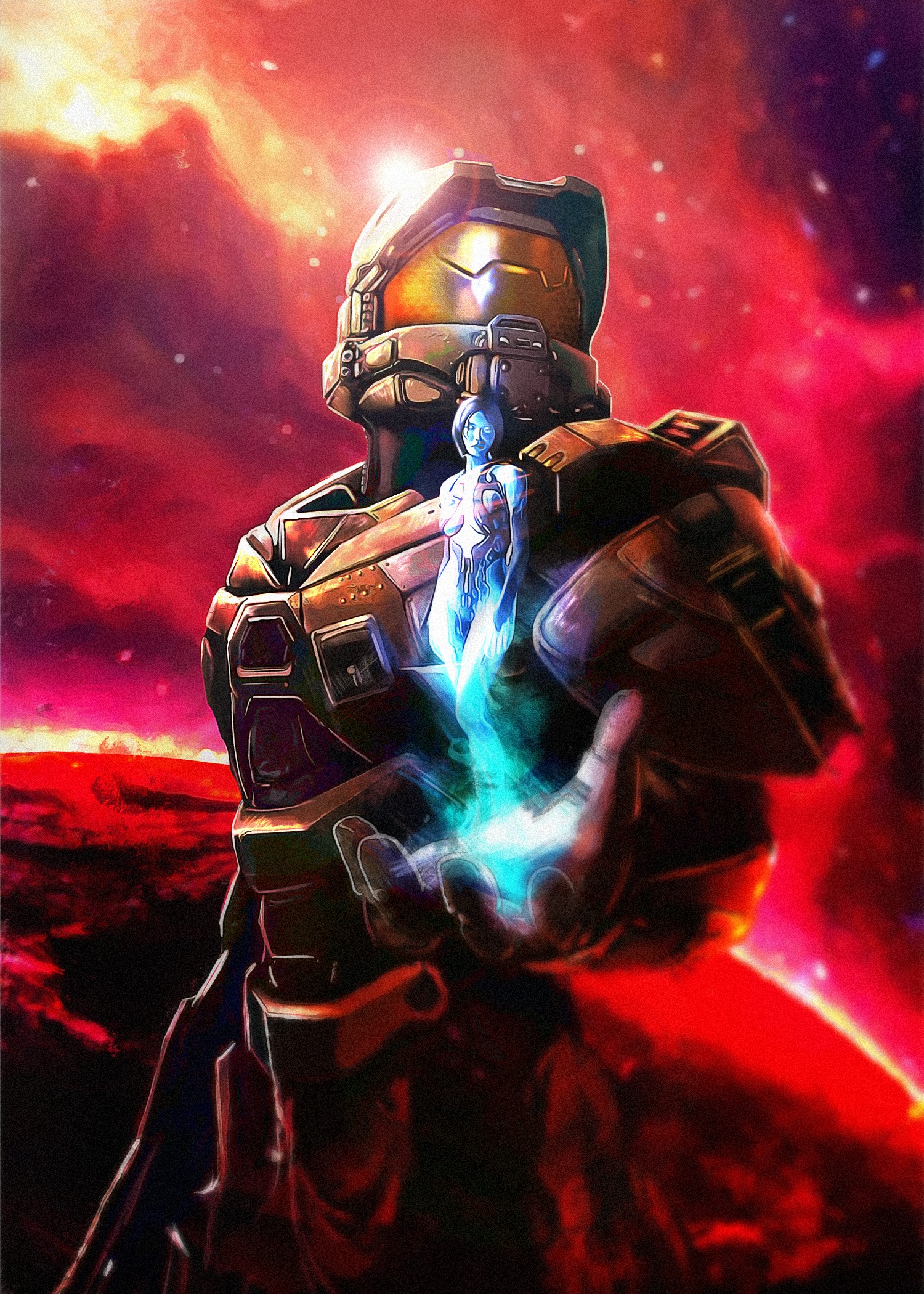 Master Chief and Cortana from Halo 5: Guardians HD Phone Wallpaper