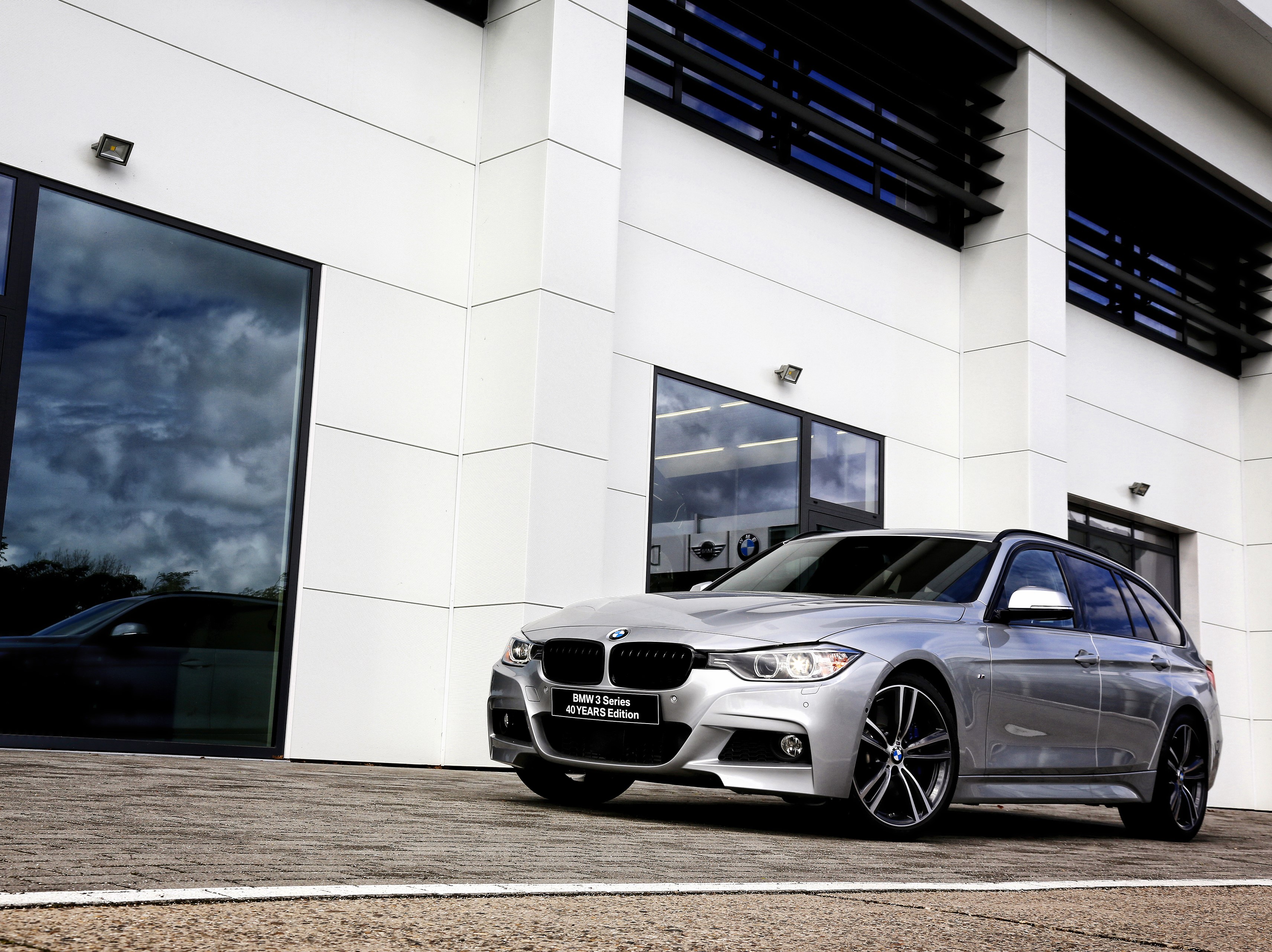 Silver BMW 3 Series 40 Years Edition Touring Estate Car HD Wallpaper