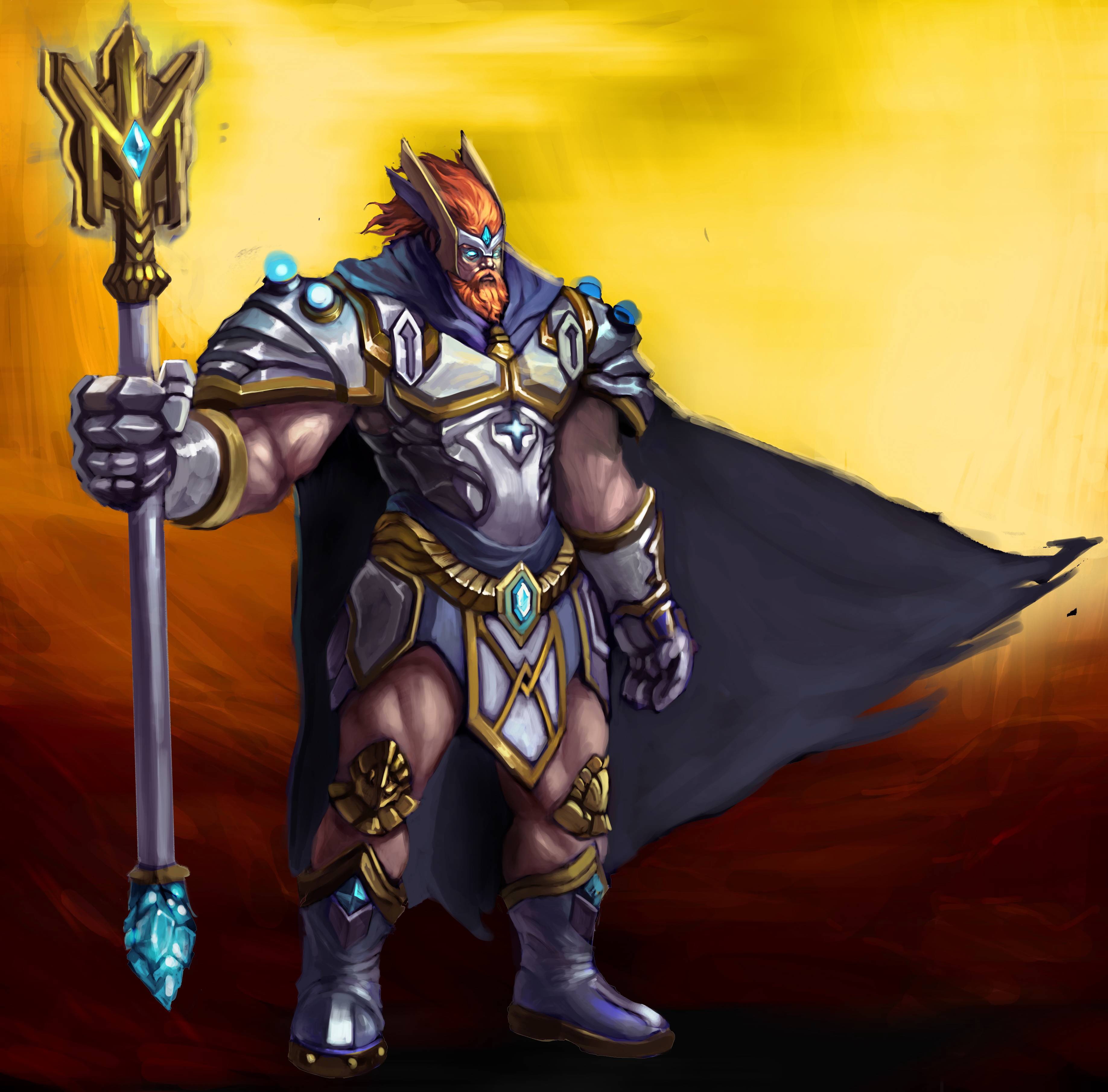 Warrior with Mage Staff from Heroes of Newerth HD Wallpaper