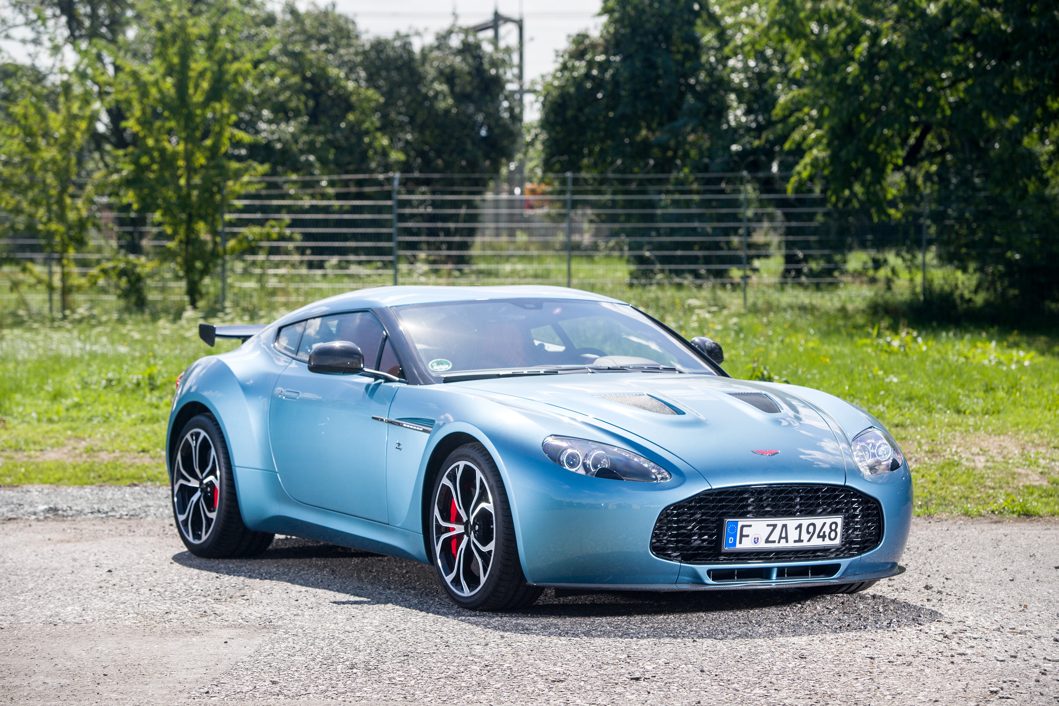 Light Blue 2012 Aston Martin V12 Zagato HD Wallpaper