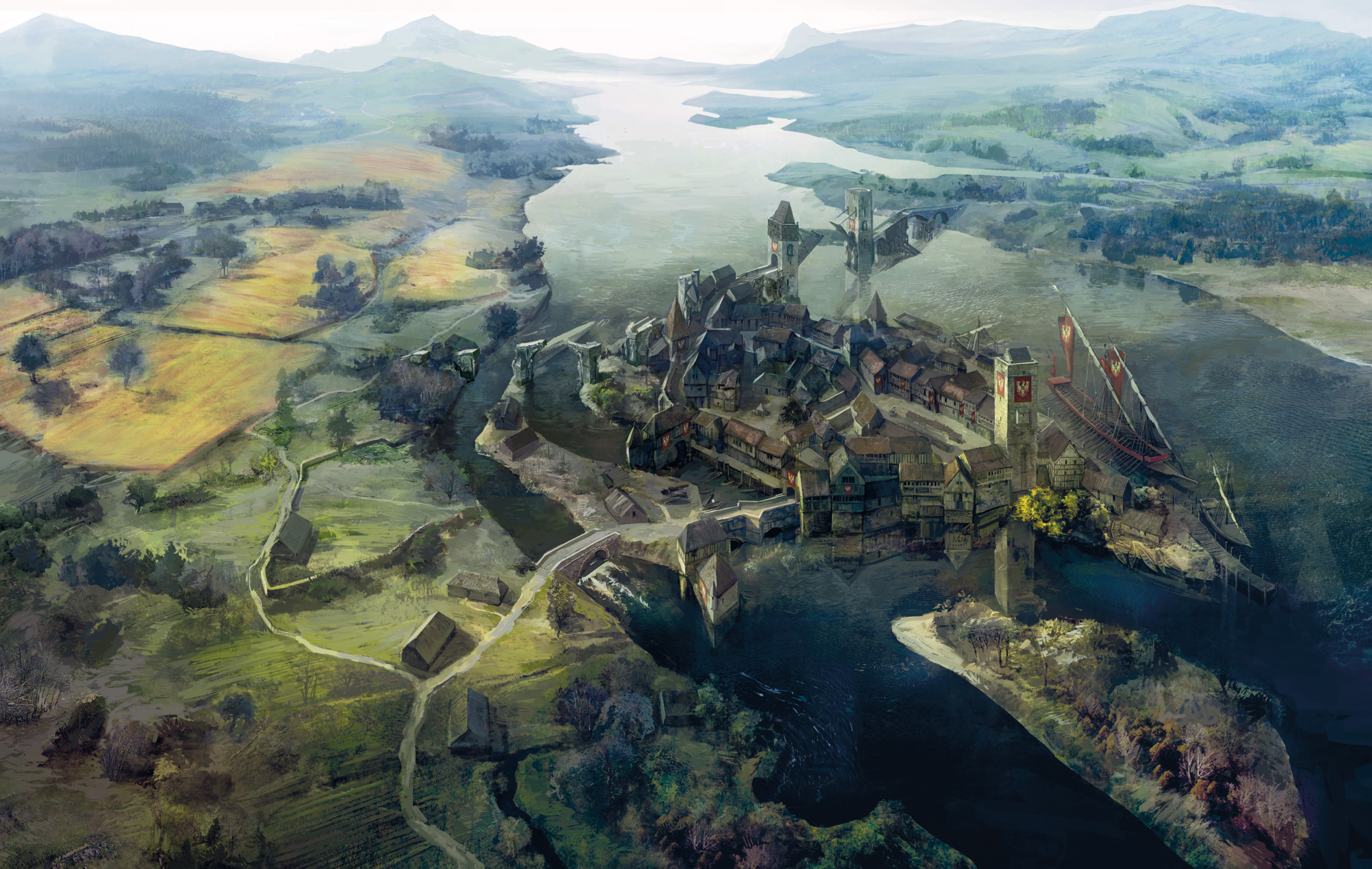 Novigrad from The Witcher 3: Wild Hunt HD Wallpaper